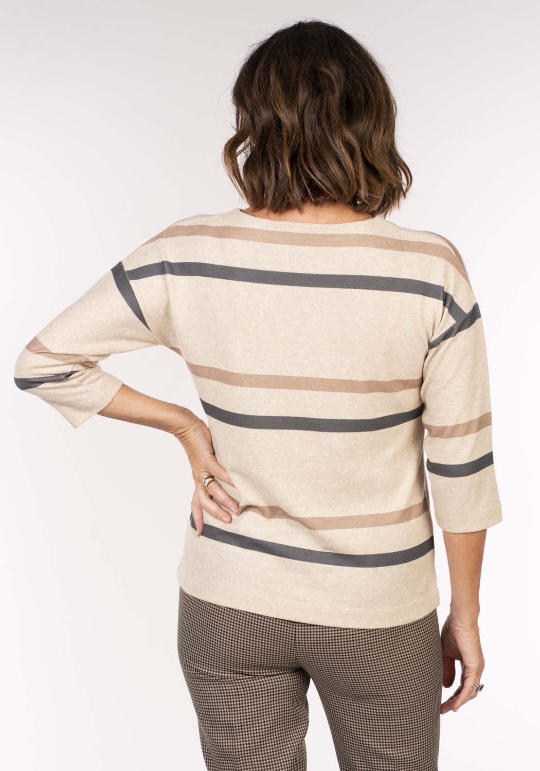 Tea Lane Stripe Warmknit Top - Blue Jeans 5 Shaws Department Stores