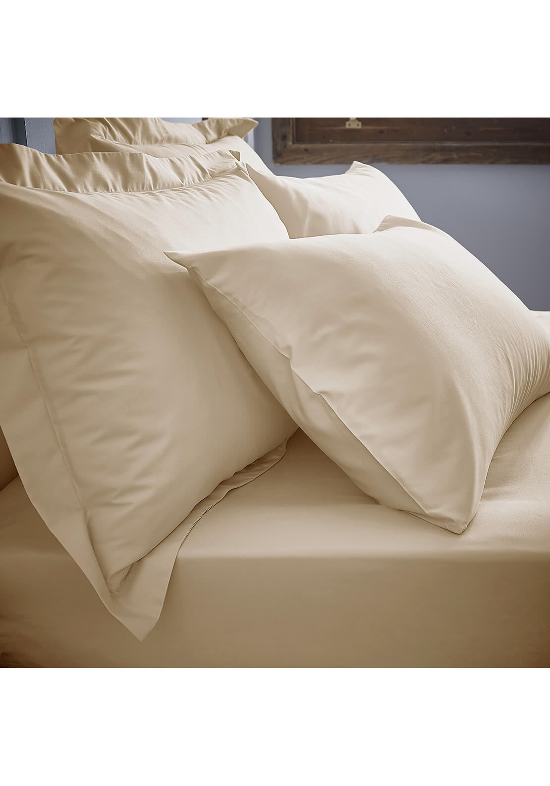 The Home Luxury Collection 200 Thread Count Deep Fitted Sheet - Natural 2 Shaws Department Stores