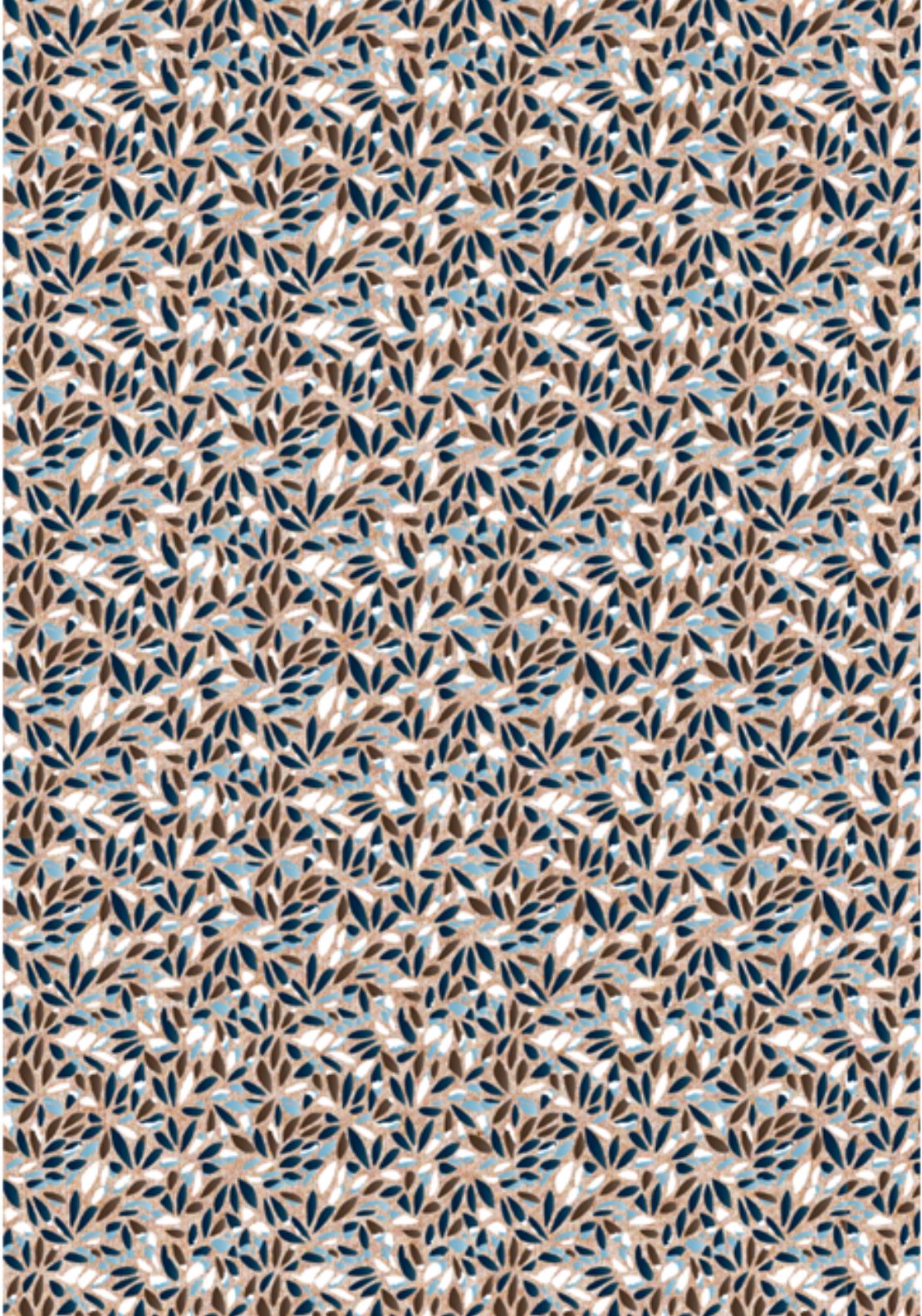 Yeats Long Sleeve Pattern Shirt - Blue / Beige 2 Shaws Department Stores
