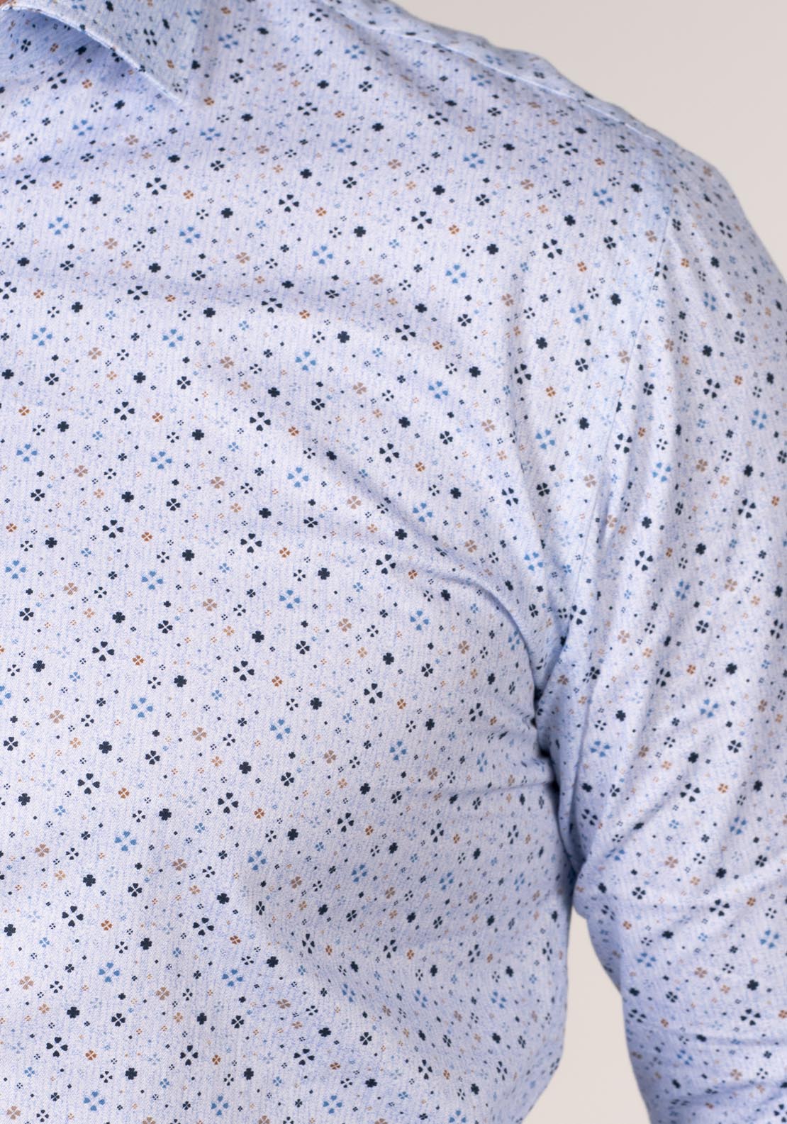 Yeats Long Sleeve Print Shirt - Blue 5 Shaws Department Stores