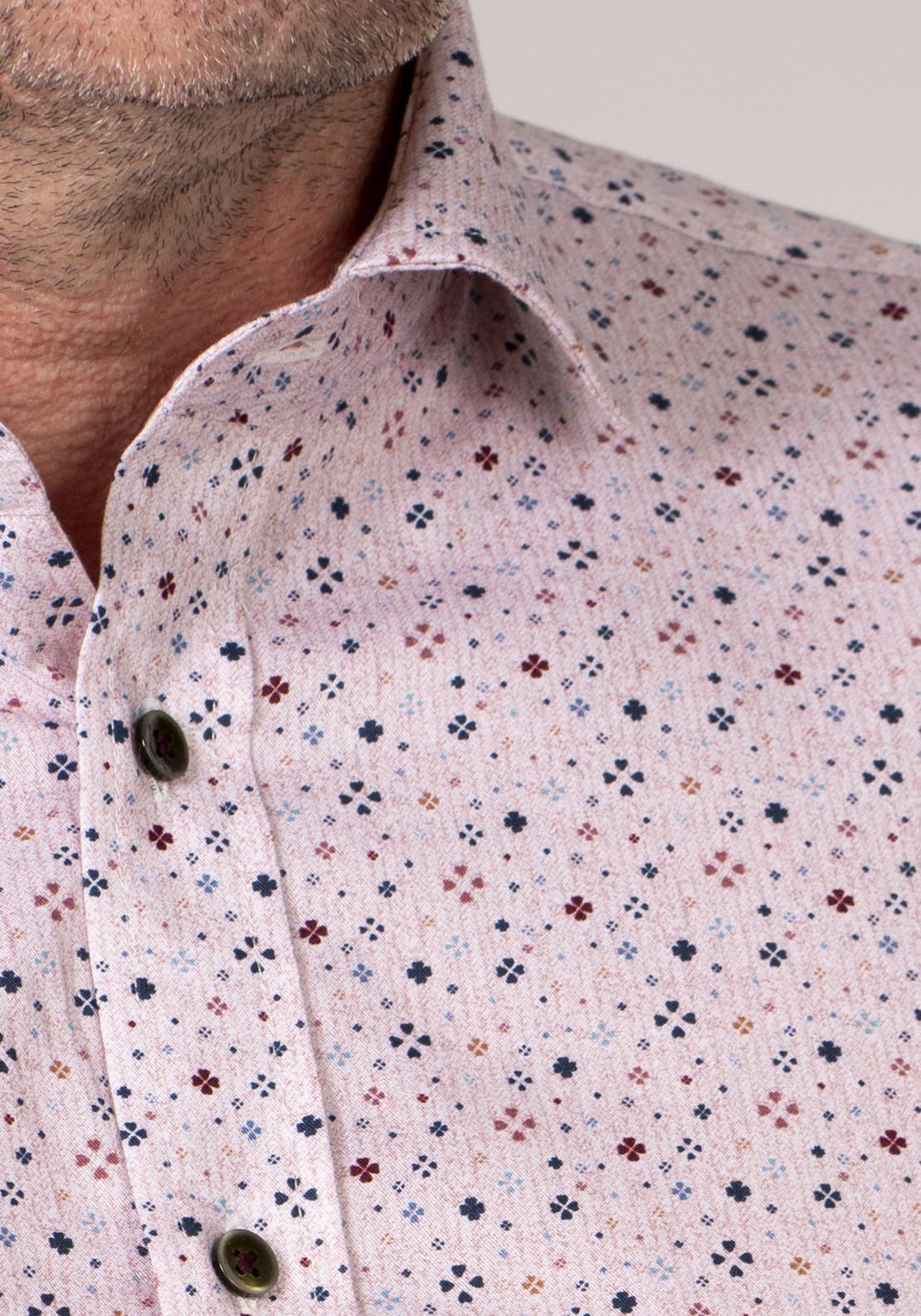Yeats Long Sleeve Print Shirt - Pink 4 Shaws Department Stores