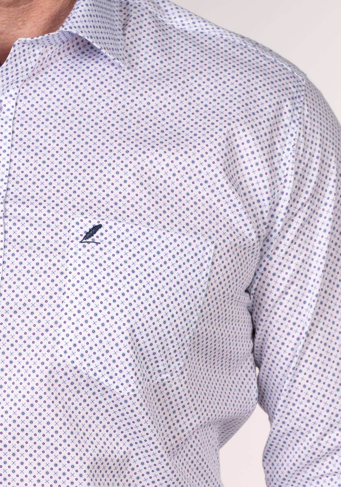Yeats Long Sleeve Print Shirt - Pink 5 Shaws Department Stores