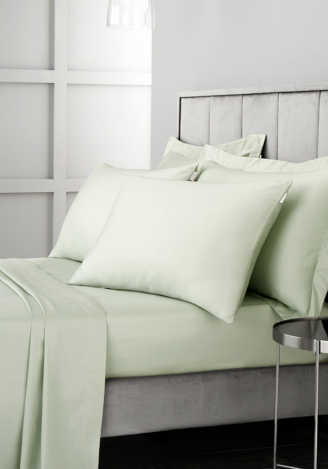 Bianca 100% Cotton Sateen 400 Thread Count Flat Sheet - Green 1 Shaws Department Stores
