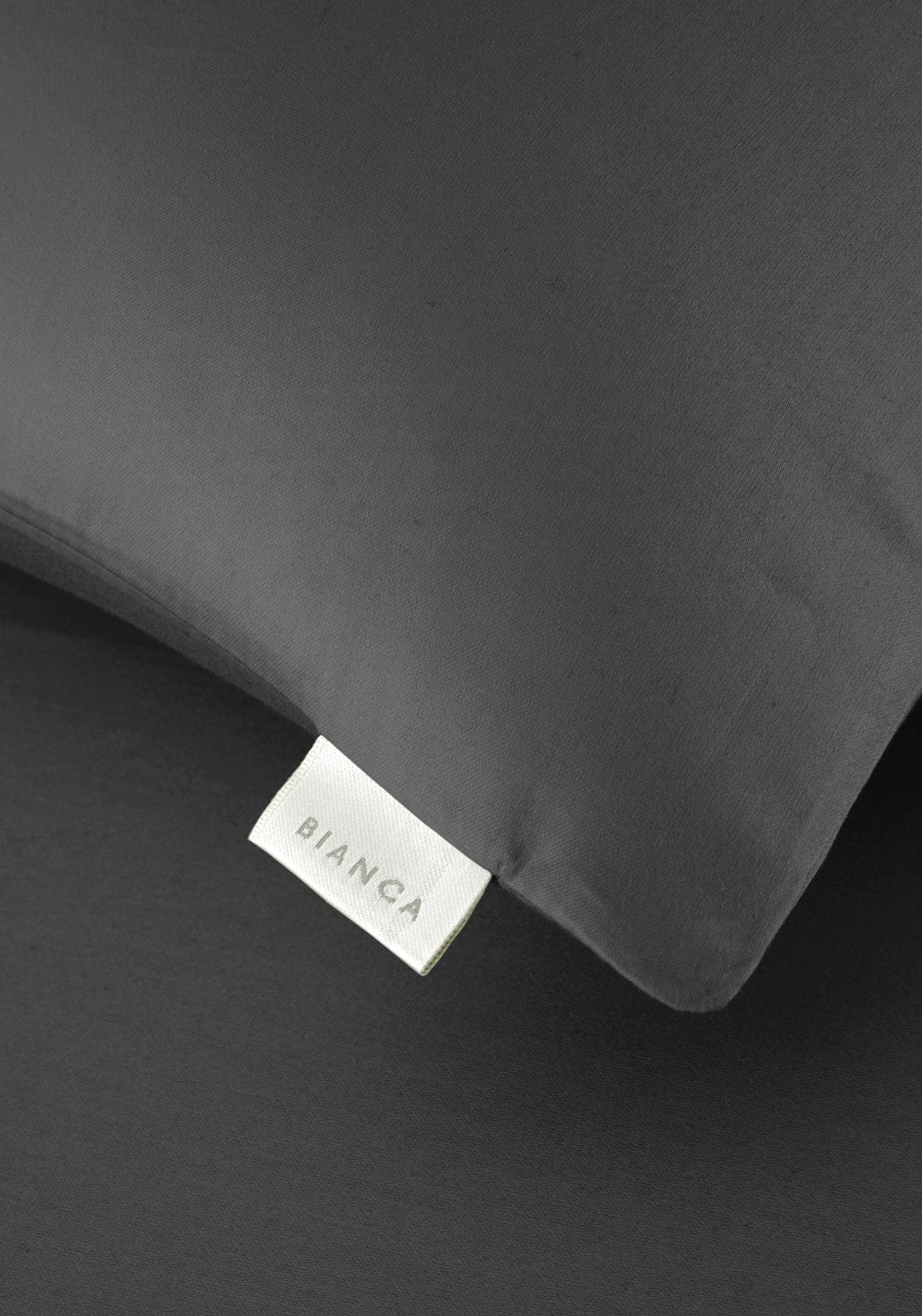 Bianca 100% Cotton Sateen 400 Thread Count Standard Pillowcase Pair - Grey 3 Shaws Department Stores