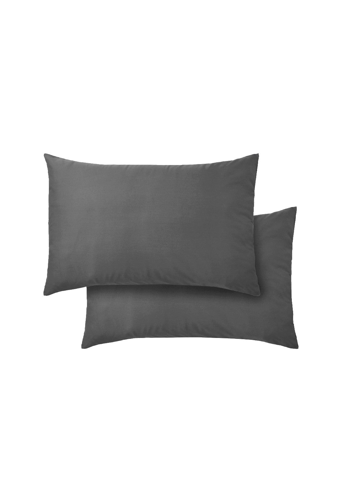 Bianca 100% Cotton Sateen 400 Thread Count Standard Pillowcase Pair - Grey 1 Shaws Department Stores