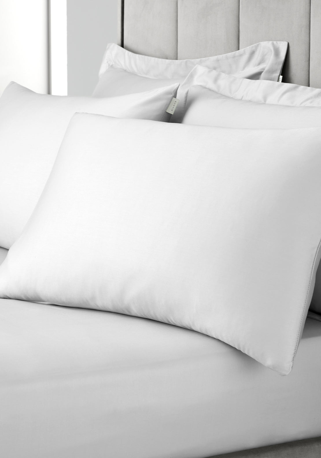 Bianca 100% Cotton Sateen 400 Thread Count Standard Pillowcase Pair - Grey 2 Shaws Department Stores