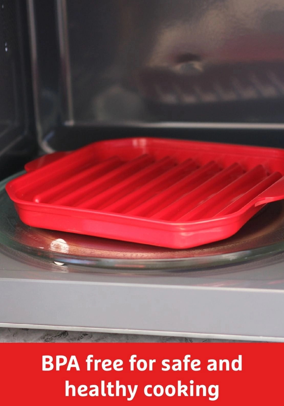 Prestige Good2Heat Microwave Cookware Bacon Crisper - Red 2 Shaws Department Stores