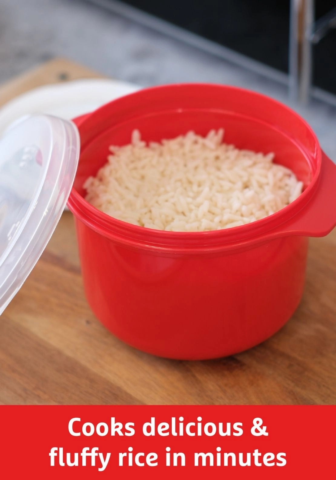 Prestige Good2Heat Microwave Cookware Single Portion Rice Cooker 1L - Red 4 Shaws Department Stores