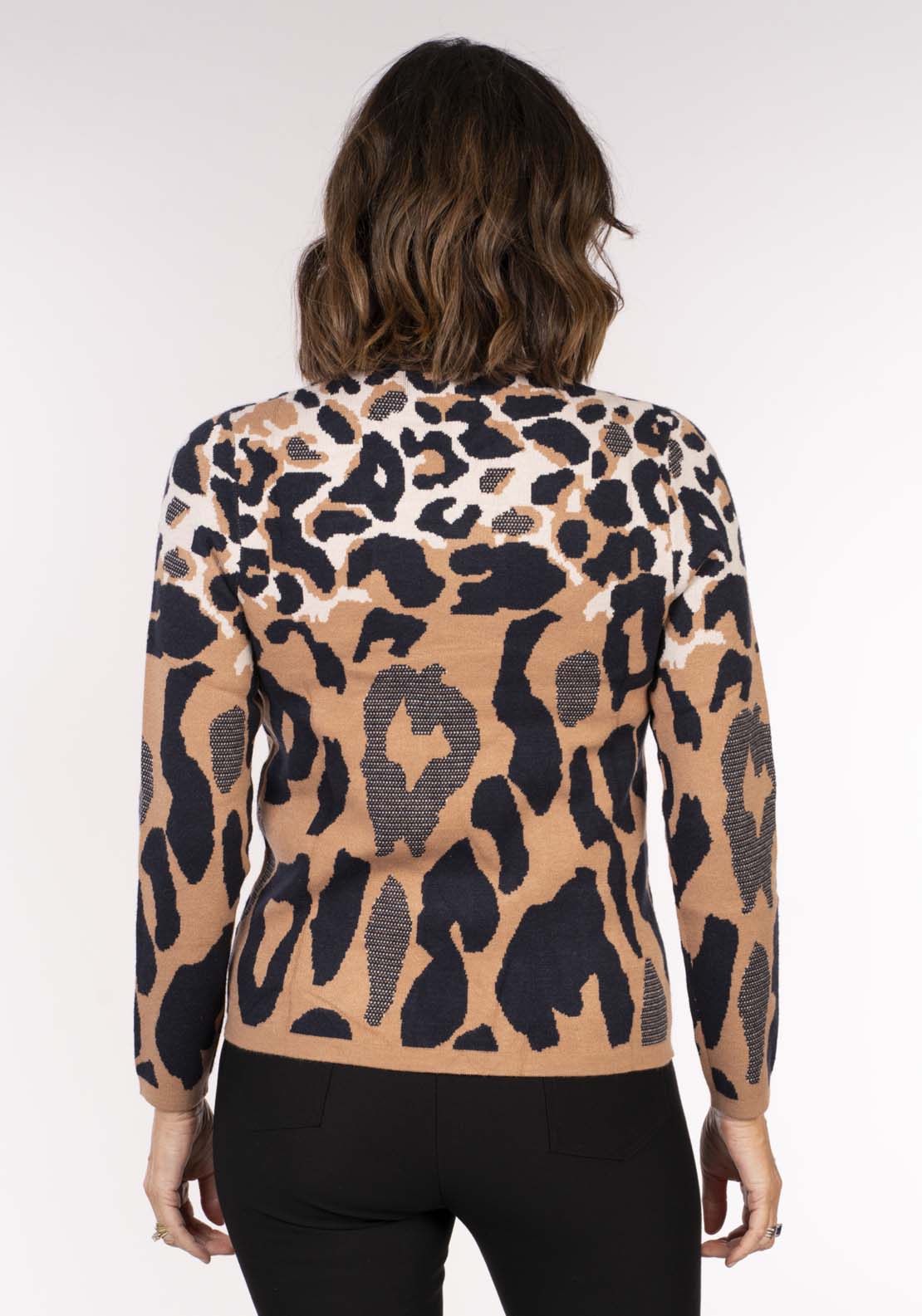 Tea Lane Animal Print Sweater - Camel 5 Shaws Department Stores