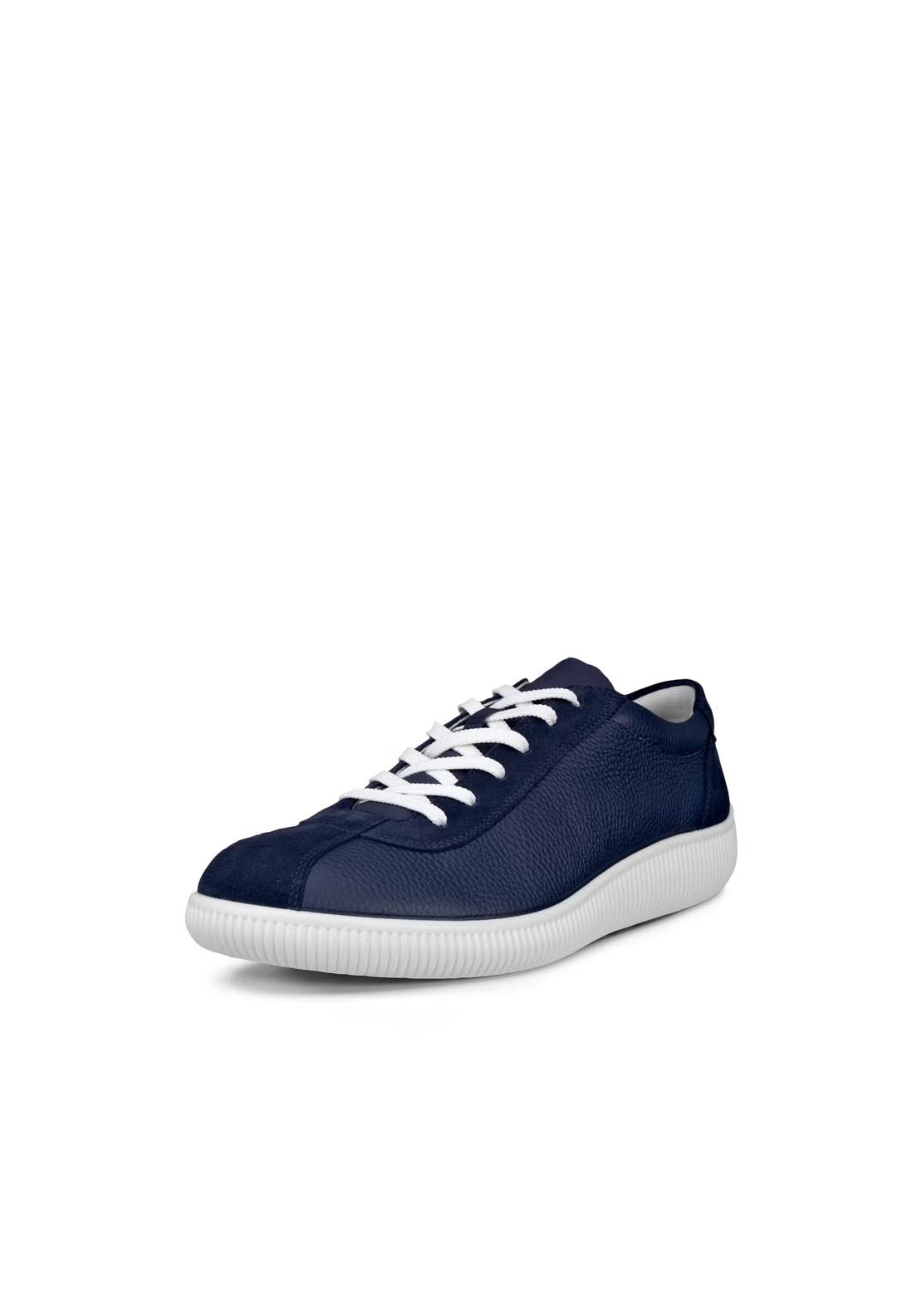 Ecco Soft Zero Casual Lace Shoe - Blue 2 Shaws Department Stores