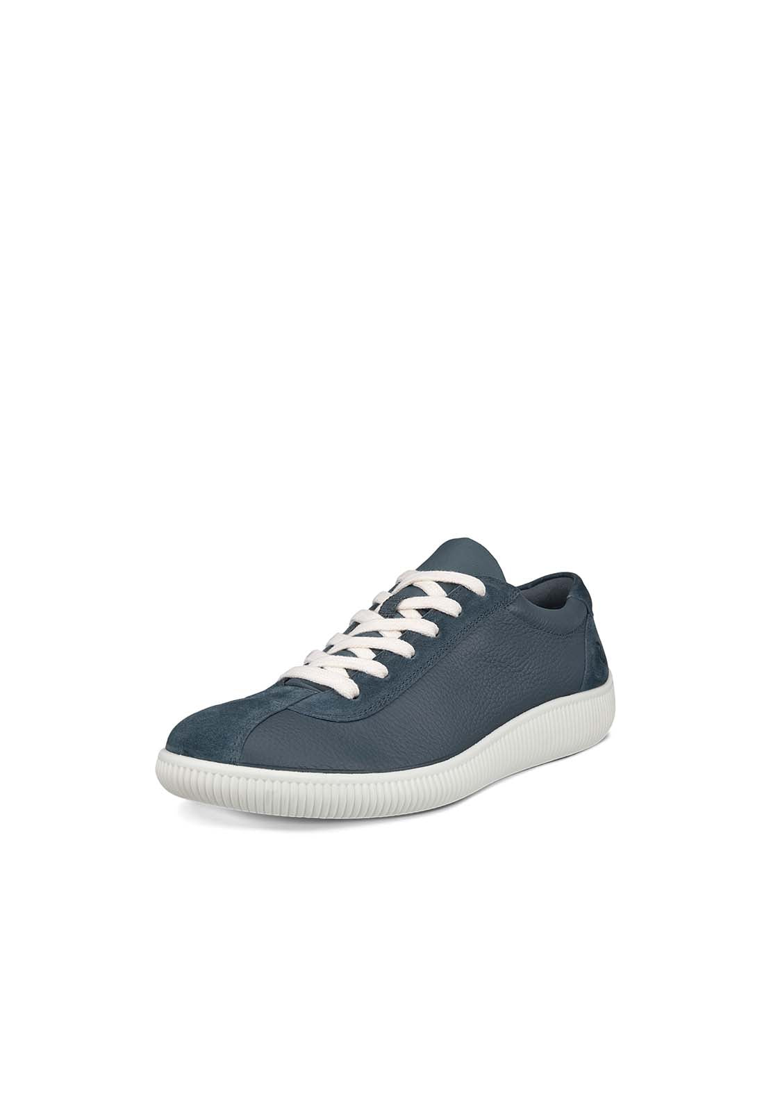 Ecco Soft Zero Casual Lace Shoe - Blue 1 Shaws Department Stores