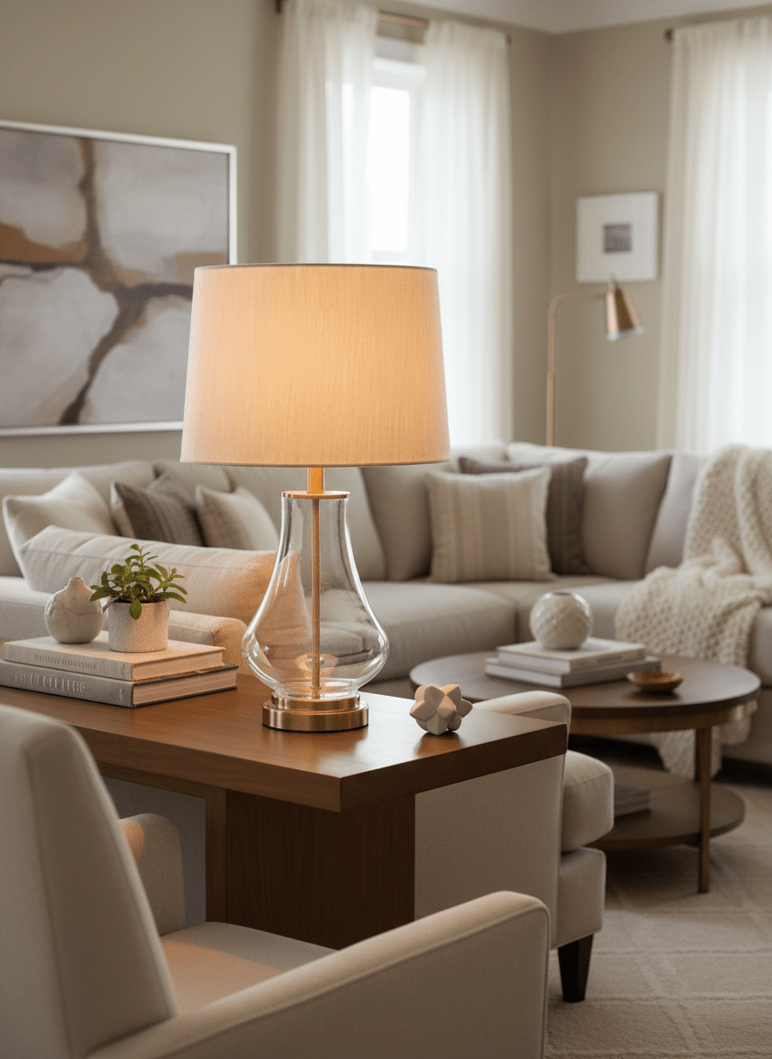 The Home Collection Glass Table Lamp - Gold/clear 2 Shaws Department Stores