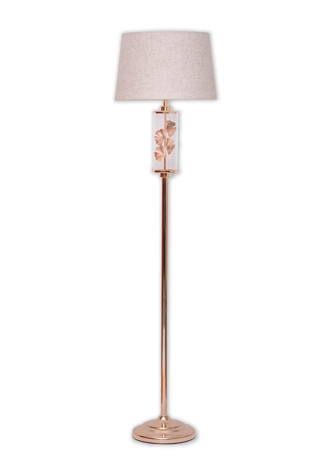 The Home Collection 4 Leaf Glass Floor Lamp - Clear/metal 1 Shaws Department Stores