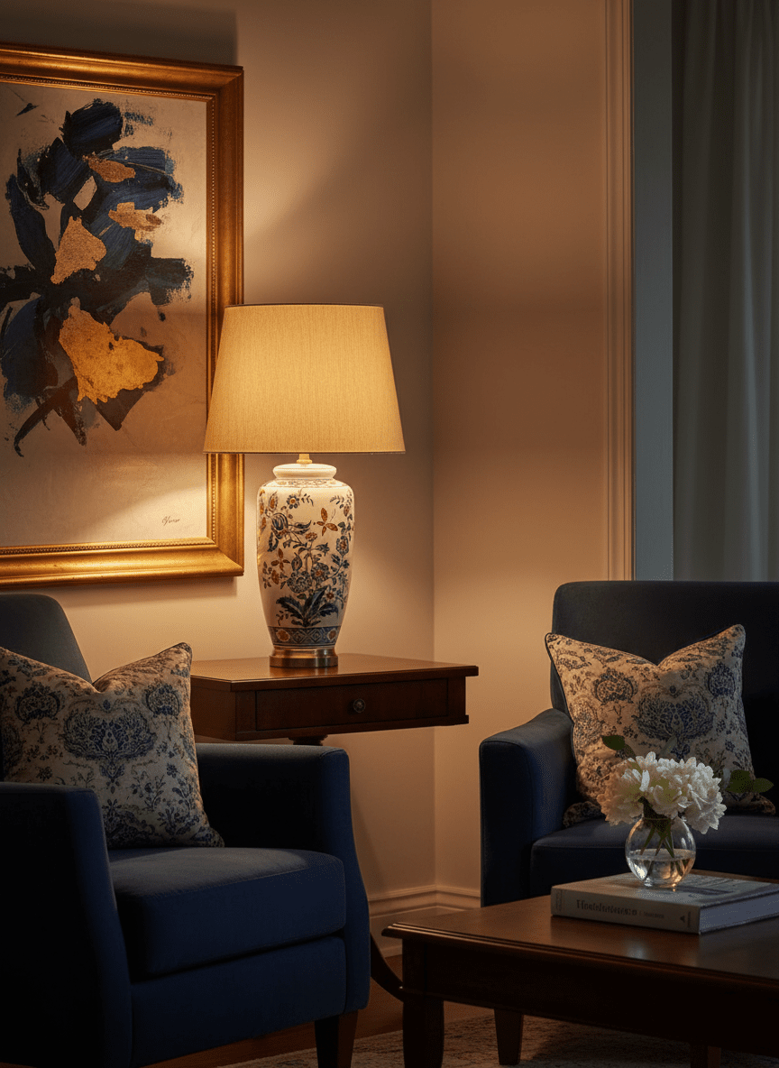 The Home Collection Oriental Ceramic Table Lamp - Multi 2 Shaws Department Stores
