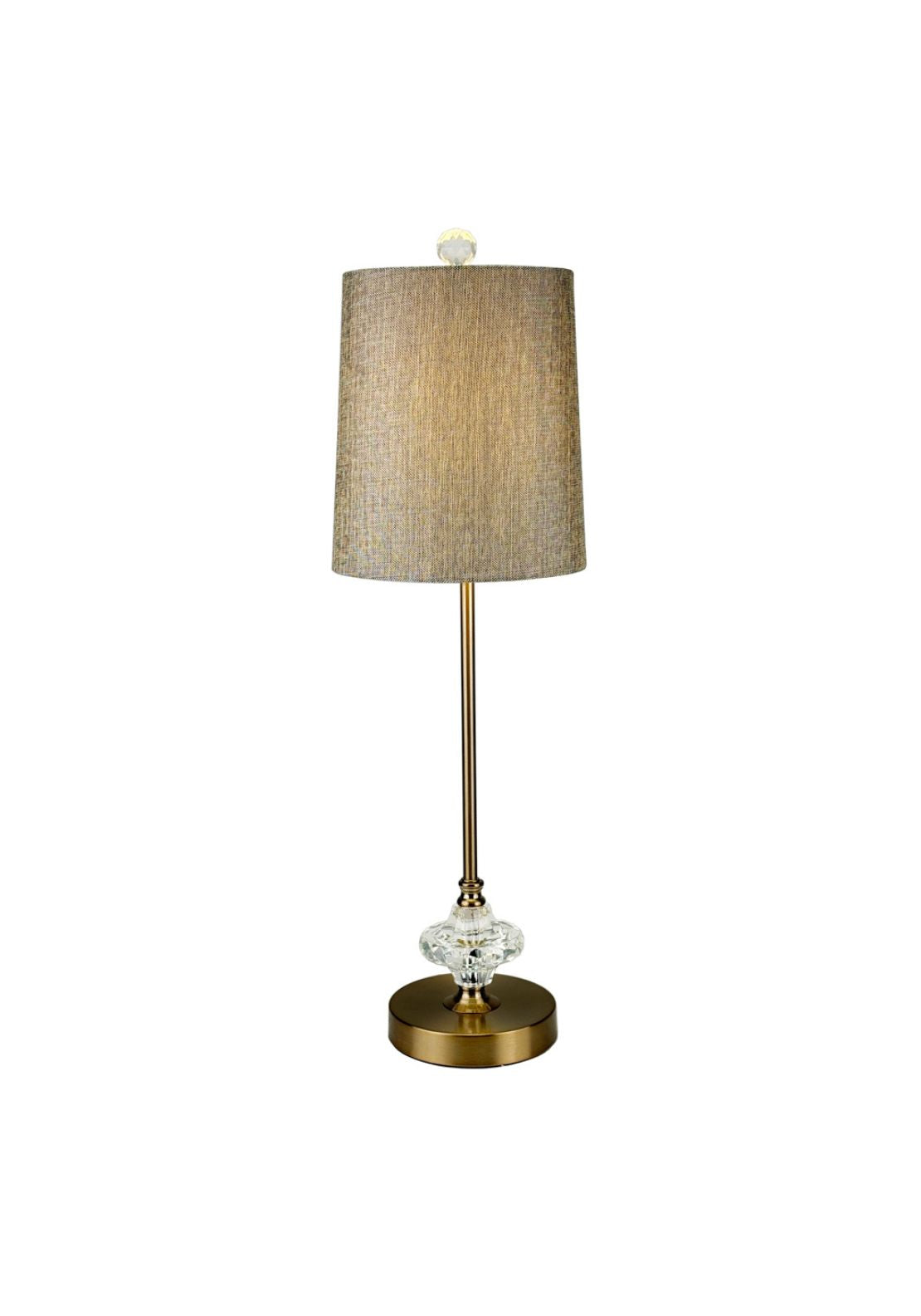 Crystal Accent Table Lamp With Linen Shade - Cream