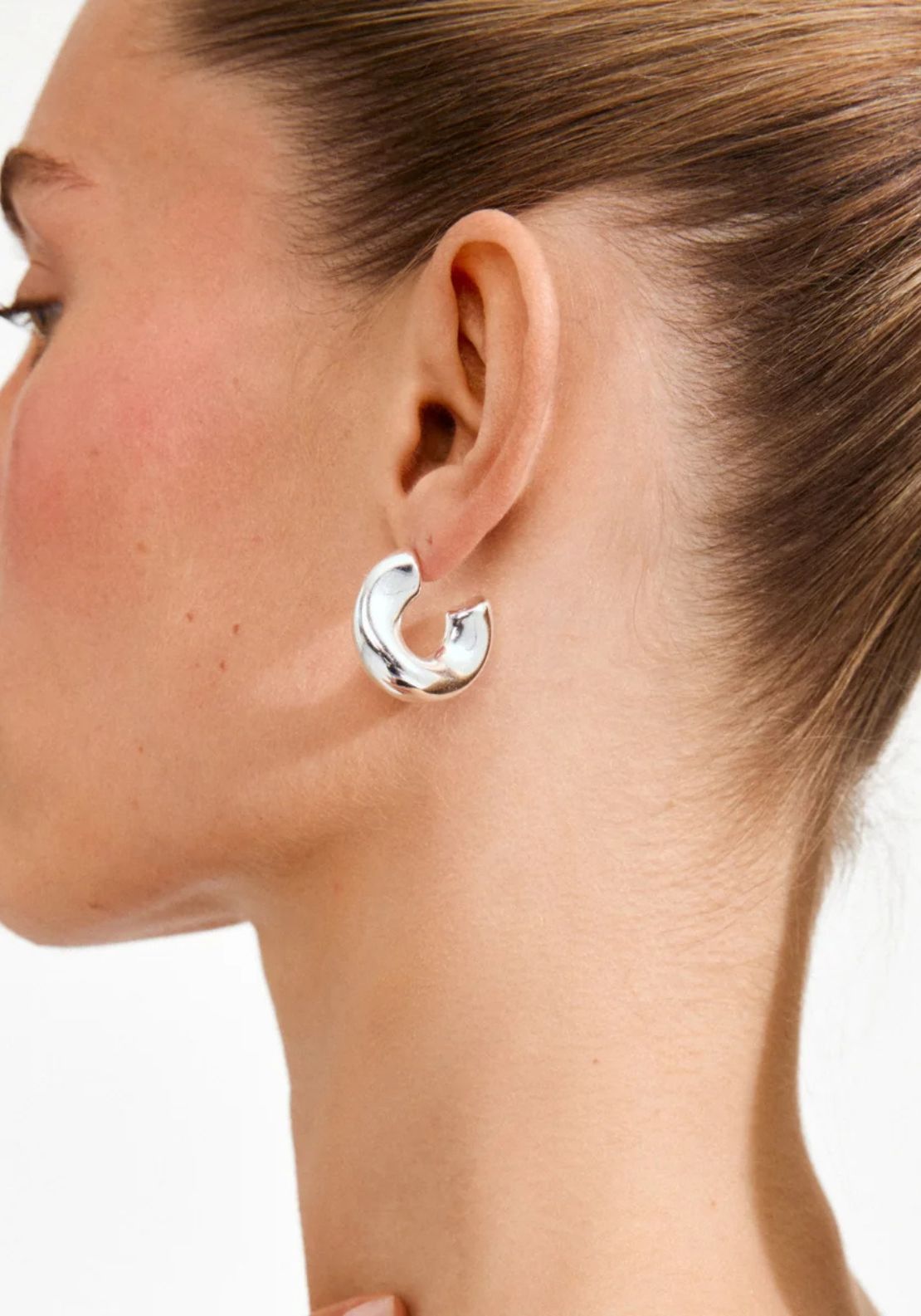 Jennings Hoop Earrings Silver Plated - Silver