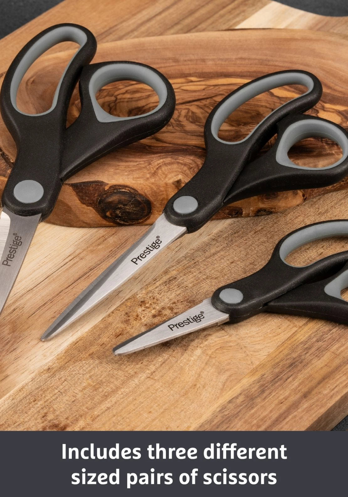 Prestige Tools &amp; Gadgets Scissors Set 3 Piece - Black 4 Shaws Department Stores