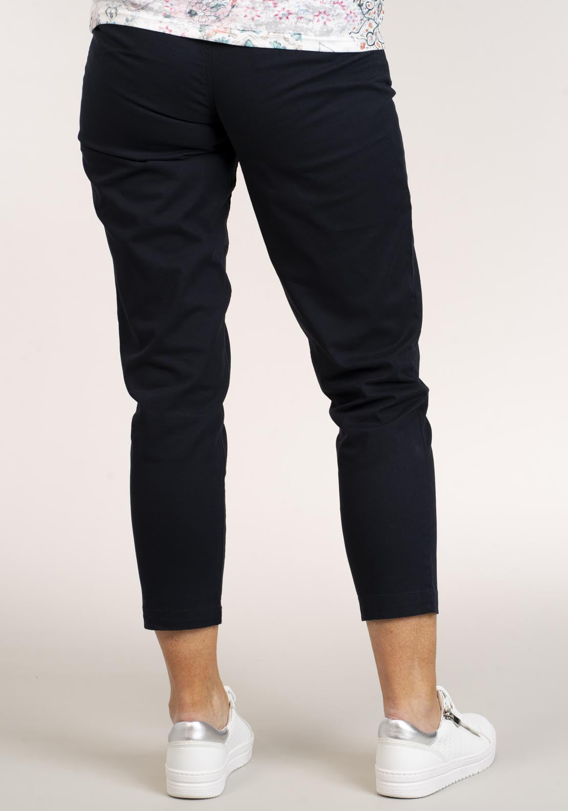 Tea Lane Cotton Chino Ankle Grazer - Navy 4 Shaws Department Stores