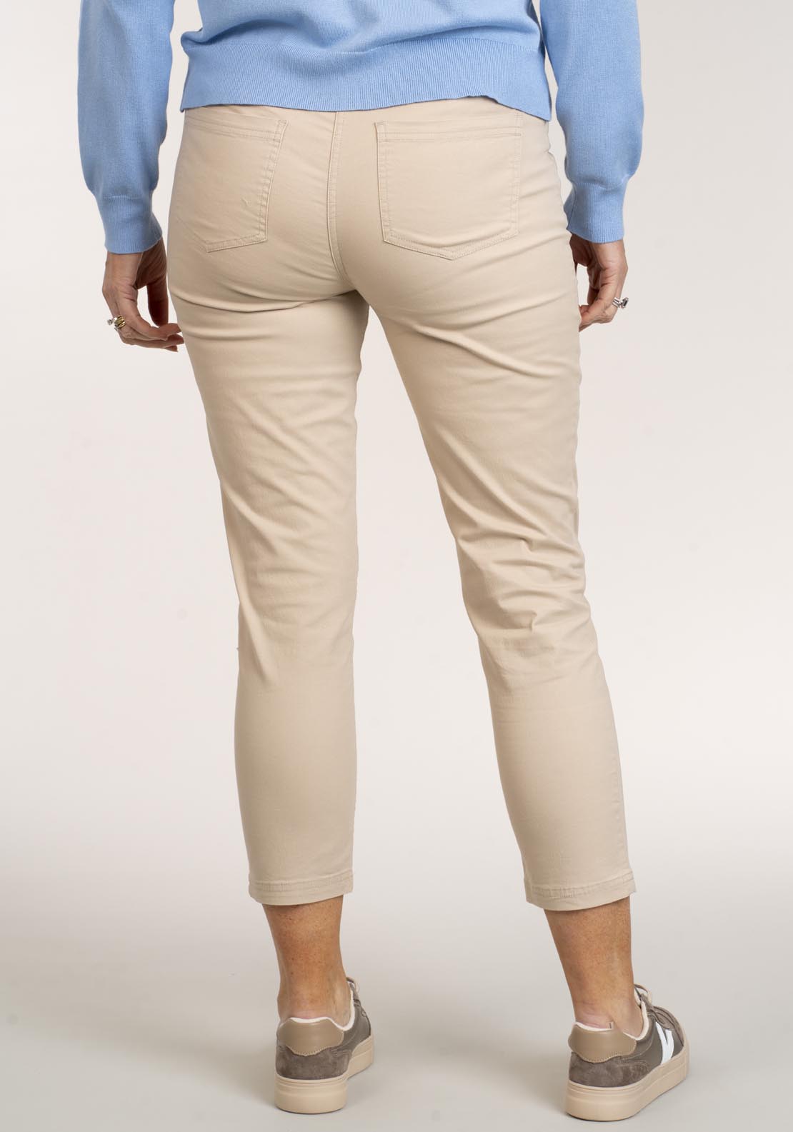 Tea Lane Cotton Chino Ankle Grazer - Stone 3 Shaws Department Stores
