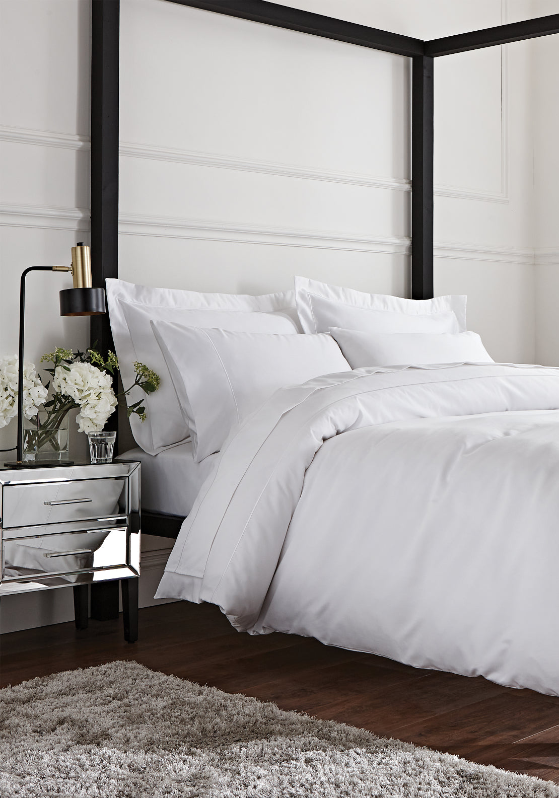Bianca Luxury 800 Thread Count 100% Cotton Sateen Duvet Cover Set - White 1 Shaws Department Stores
