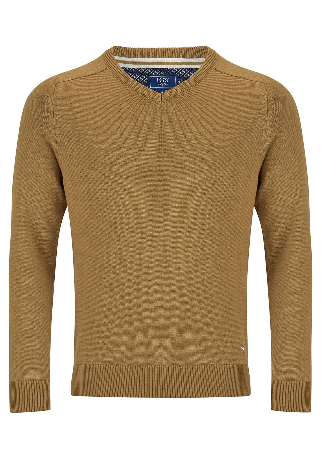 DG Drifter Vee Neck Sweater - Dull Gold