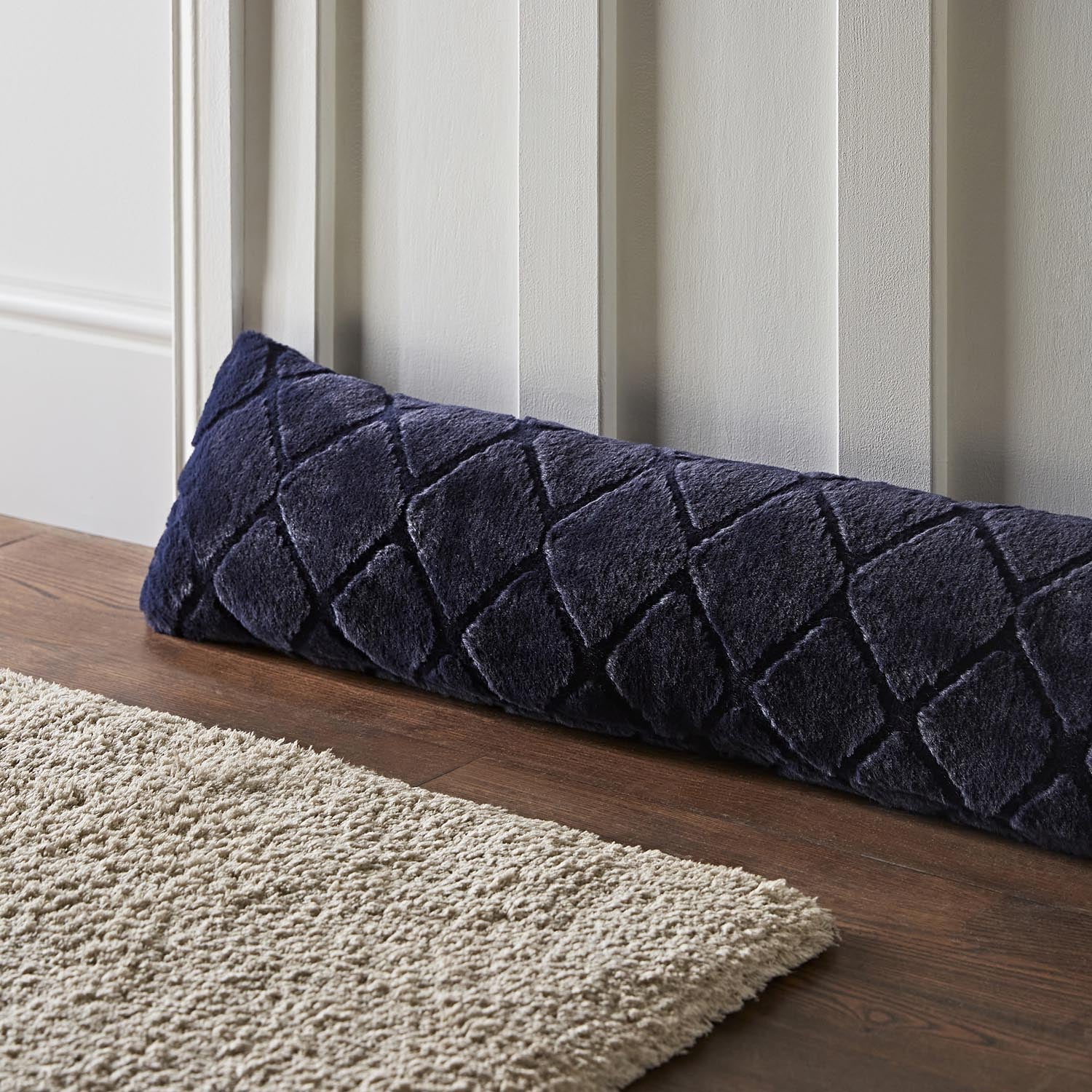 Catherine Lansfield Draught Excluder 90cm x 20cm - Navy / Blue 1 Shaws Department Stores