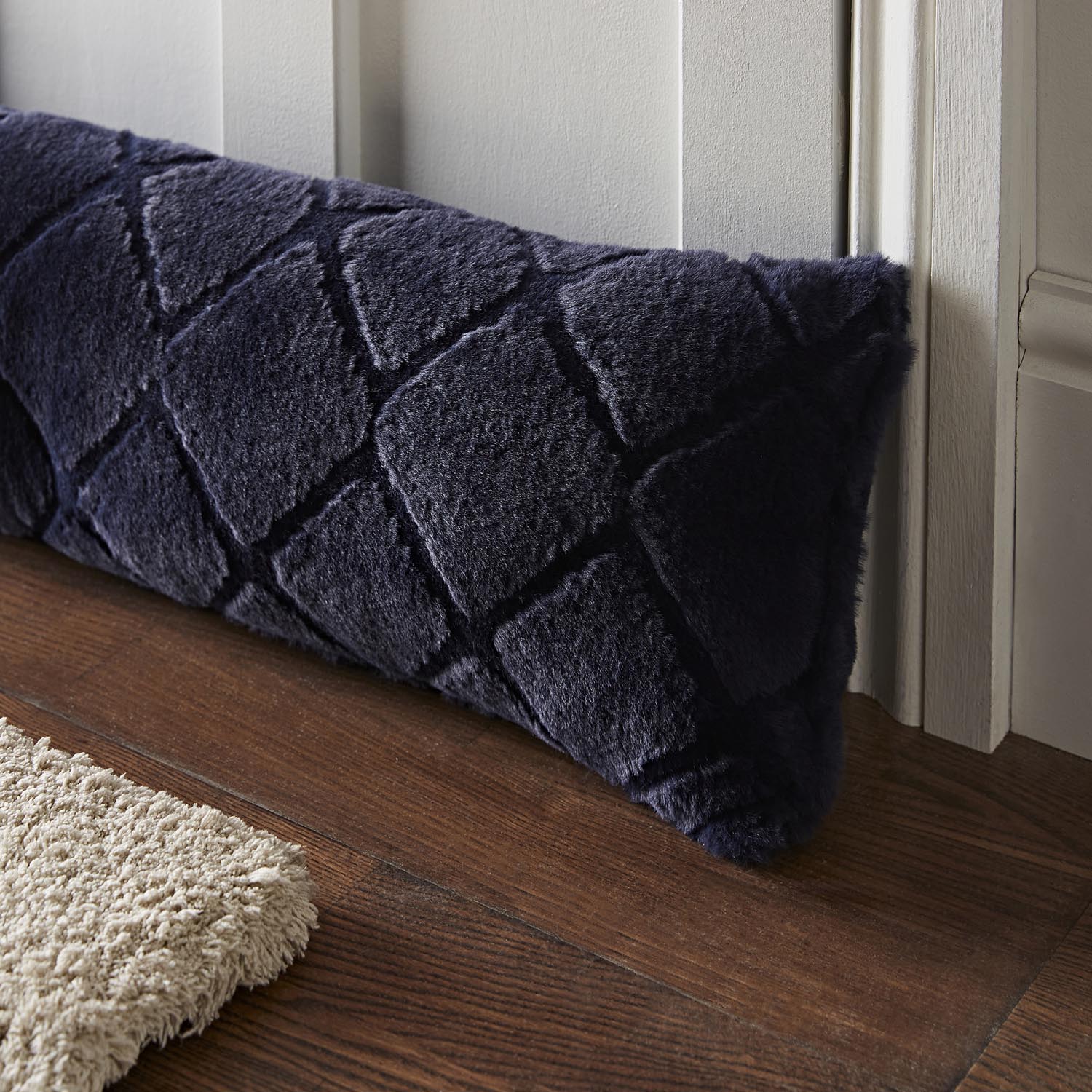 Catherine Lansfield Draught Excluder 90cm x 20cm - Navy / Blue 2 Shaws Department Stores