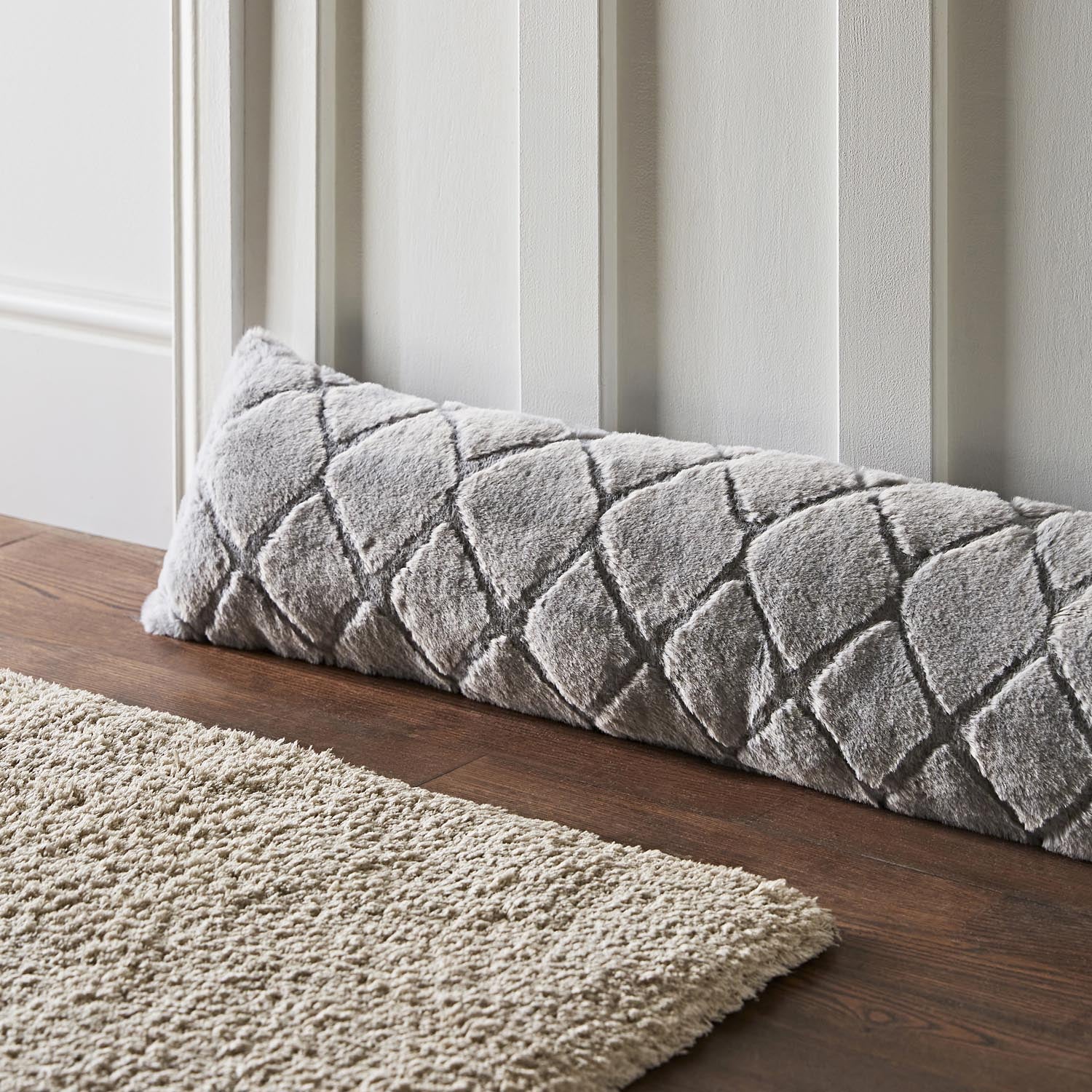 Catherine Lansfield Draught Excluder 90cm x 20cm - Silver / Grey 1 Shaws Department Stores