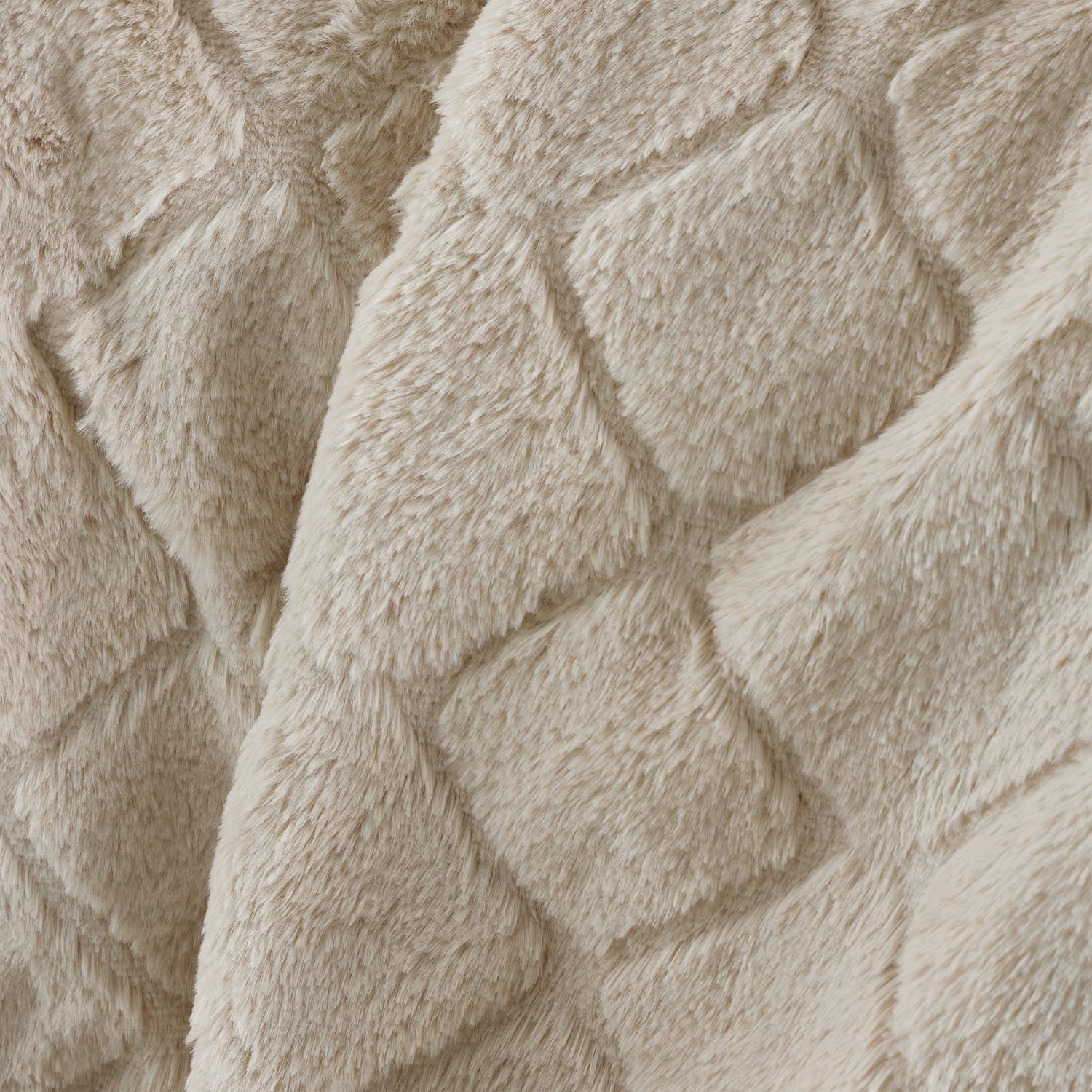 The Home Collection Soft and Cosy Carved Diamond Throw - Natural 2 Shaws Department Stores