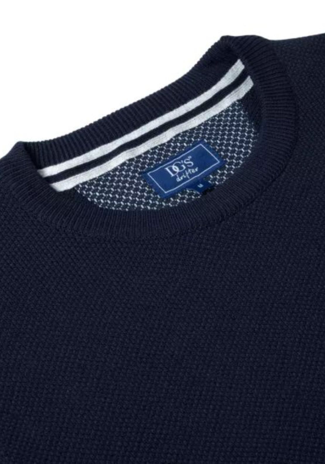 Drifter Cotton Crew Neck Sweater - Blue 2 Shaws Department Stores