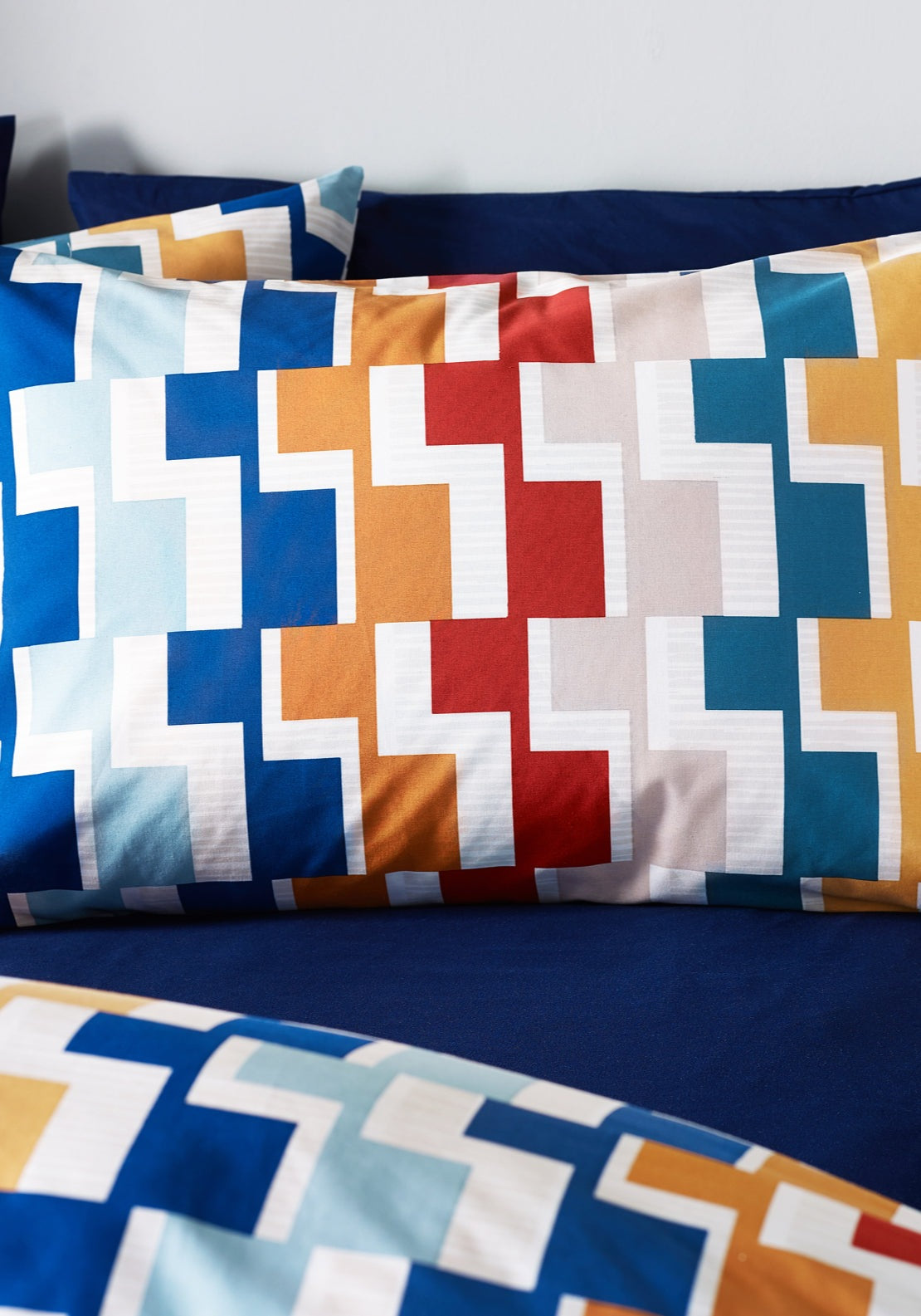 Catherine Lansfield Bryson Geo Reversible Duvet Cover Set - Multicolour 3 Shaws Department Stores