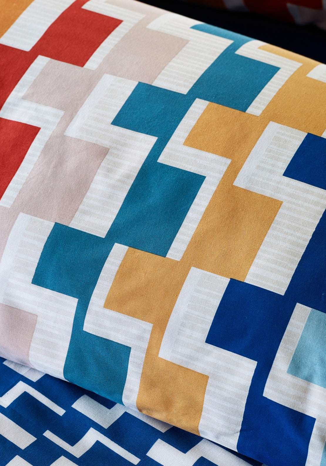 Catherine Lansfield Bryson Geo Reversible Duvet Cover Set - Multicolour 4 Shaws Department Stores