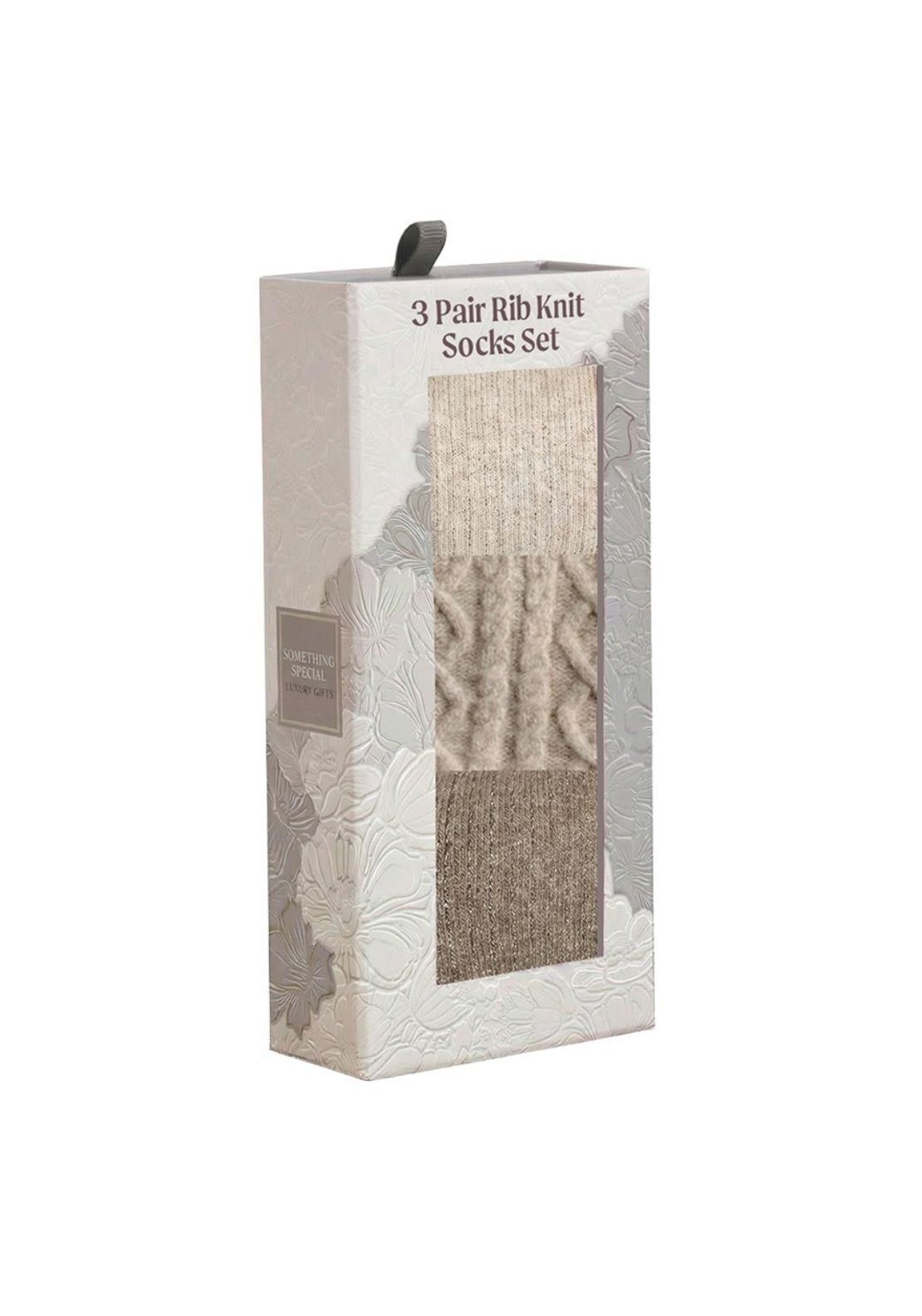 Something Special 3 Pair Rib Knit Socks Set - Beige 1 Shaws Department Stores