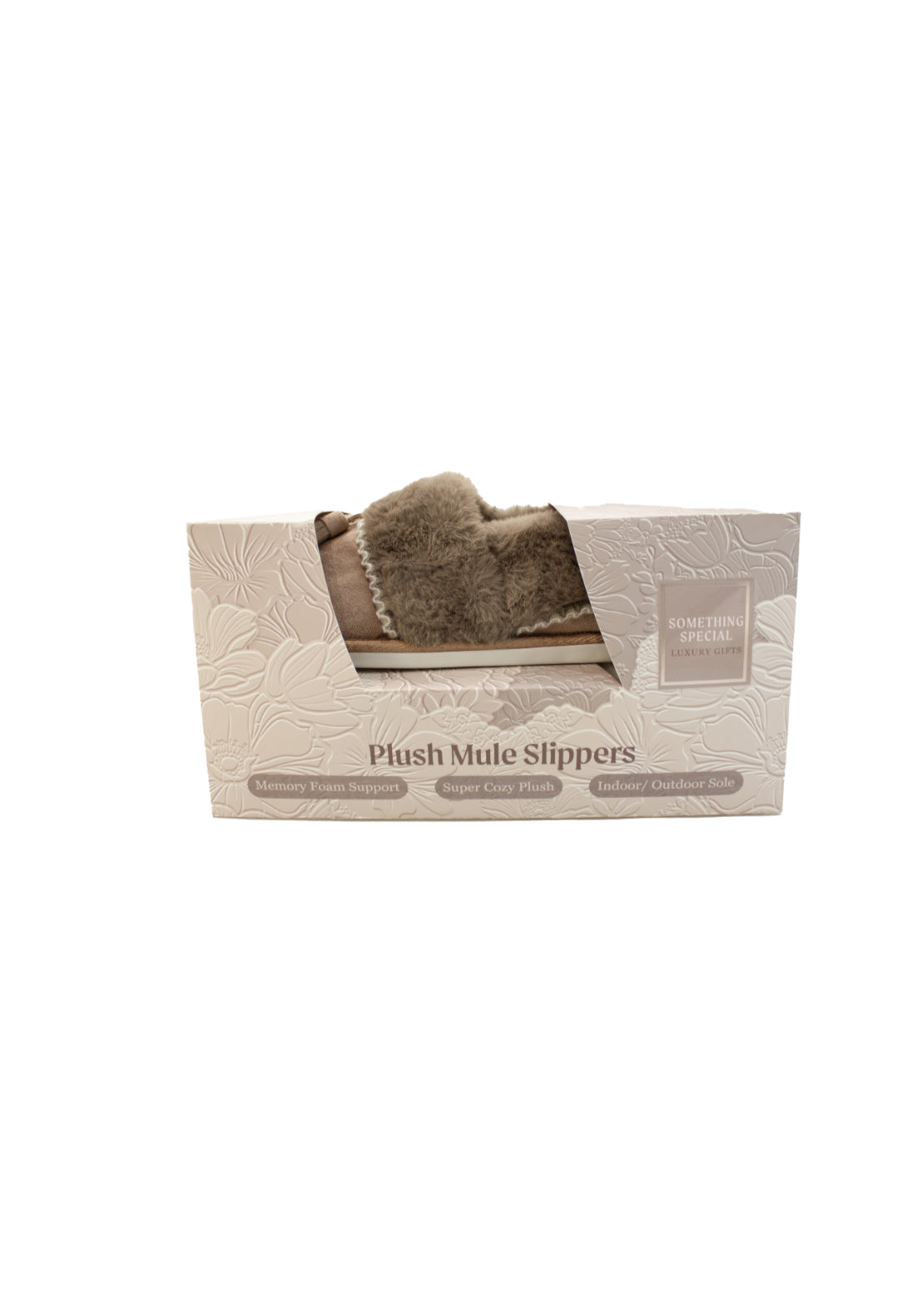 Something Special Cosy Plush Slippers - Mocha 3 Shaws Department Stores