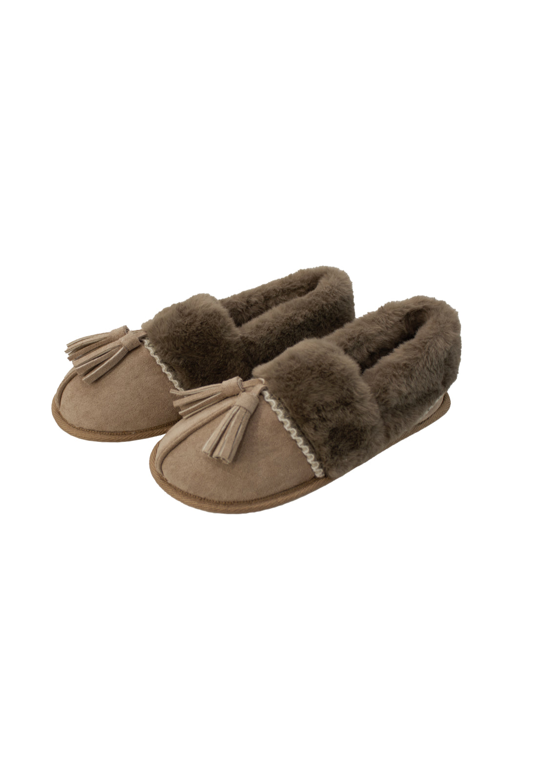 Something Special Cosy Plush Slippers - Mocha 1 Shaws Department Stores