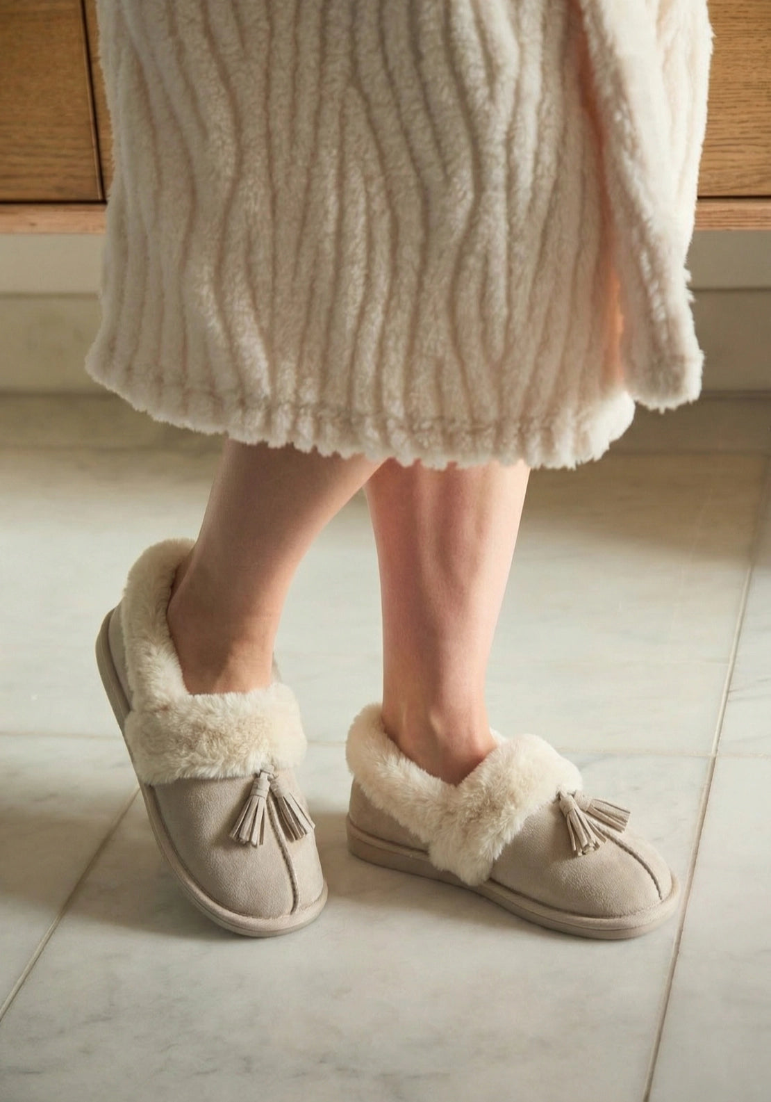 Something Special Cosy Plush Slippers - Beige 3 Shaws Department Stores