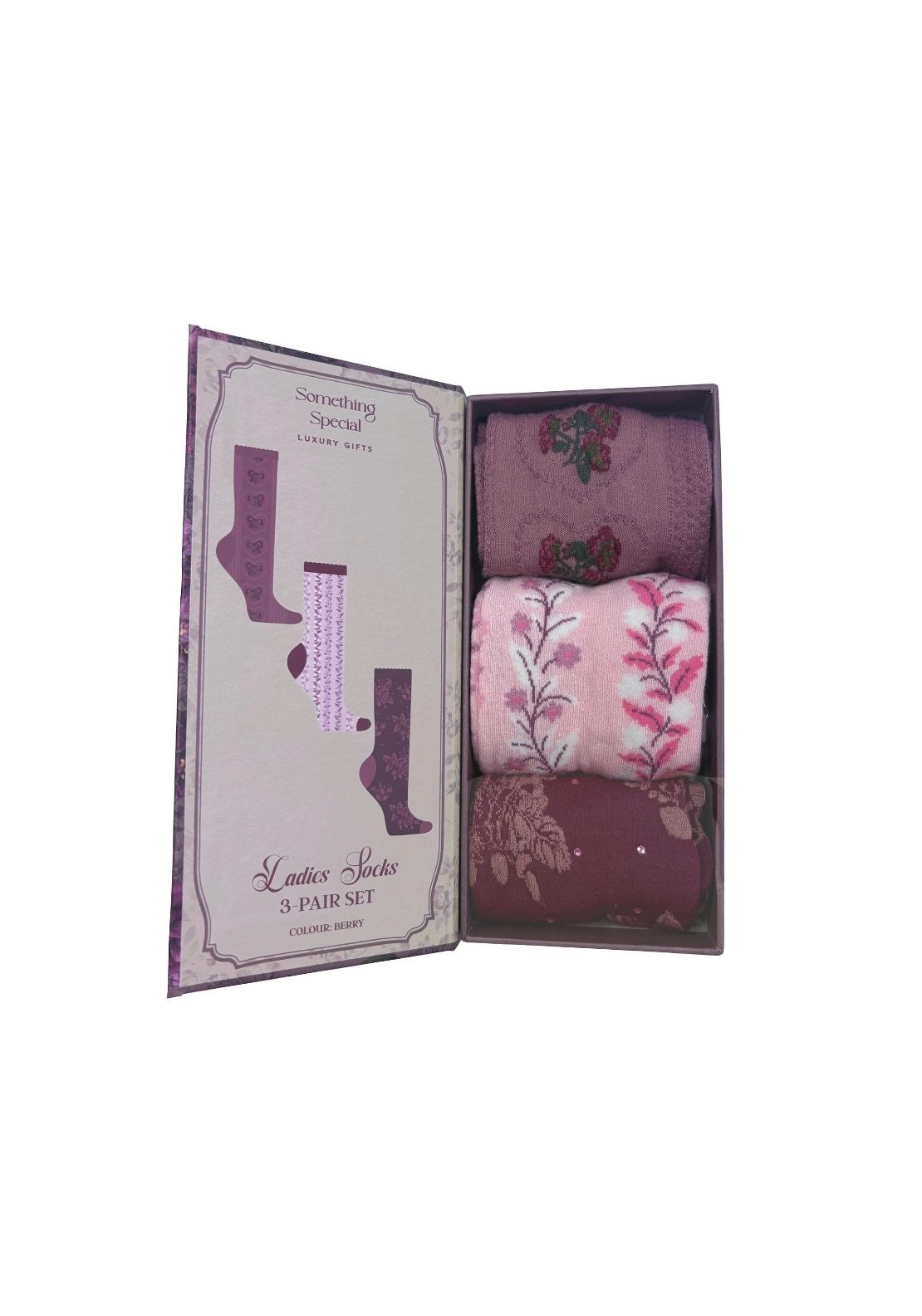 Something Special Book Of 3 Pair Sock Set - Berry 1 Shaws Department Stores
