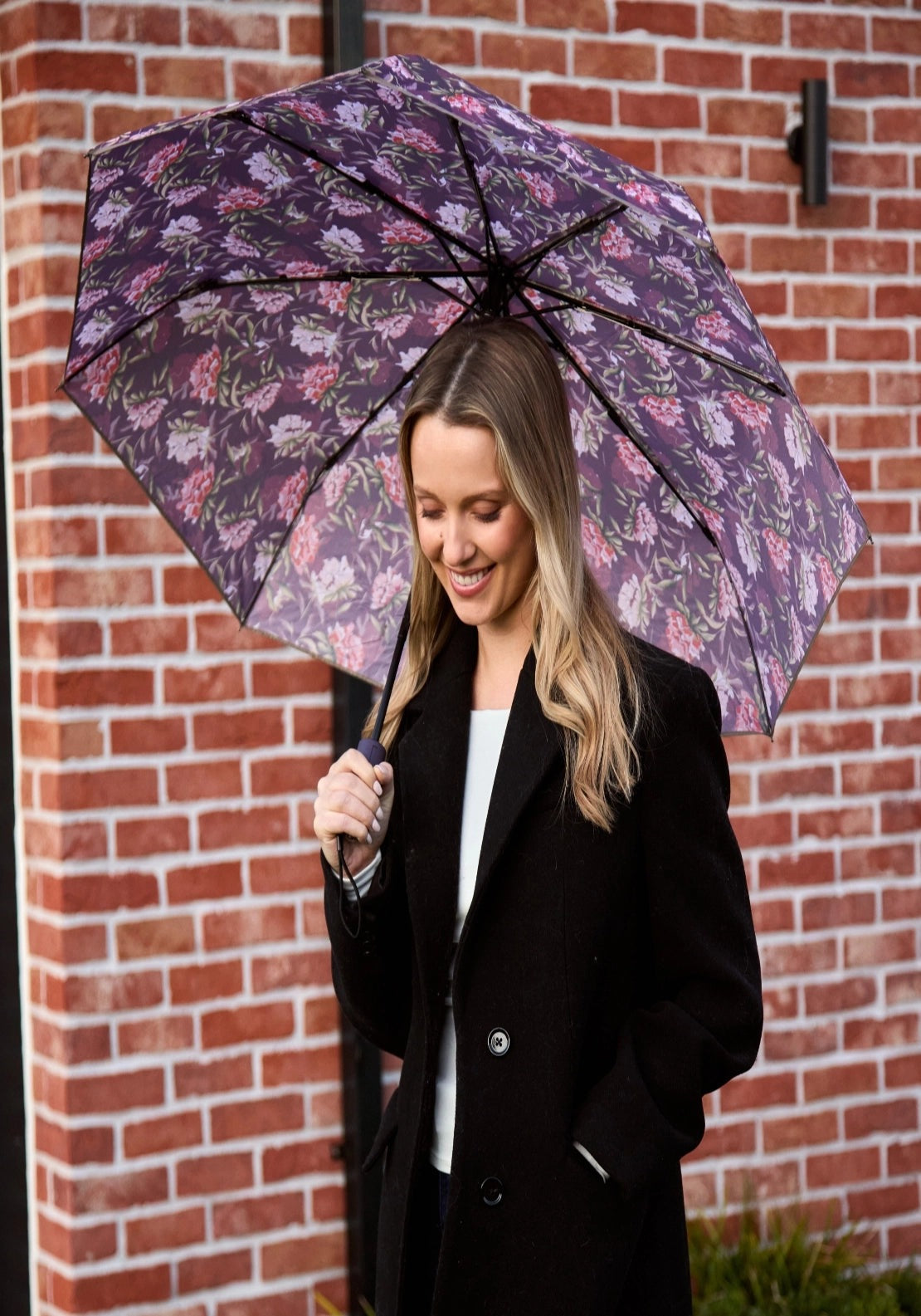 Something Special Led Torch Umbrella - Purple Botanical 2 Shaws Department Stores
