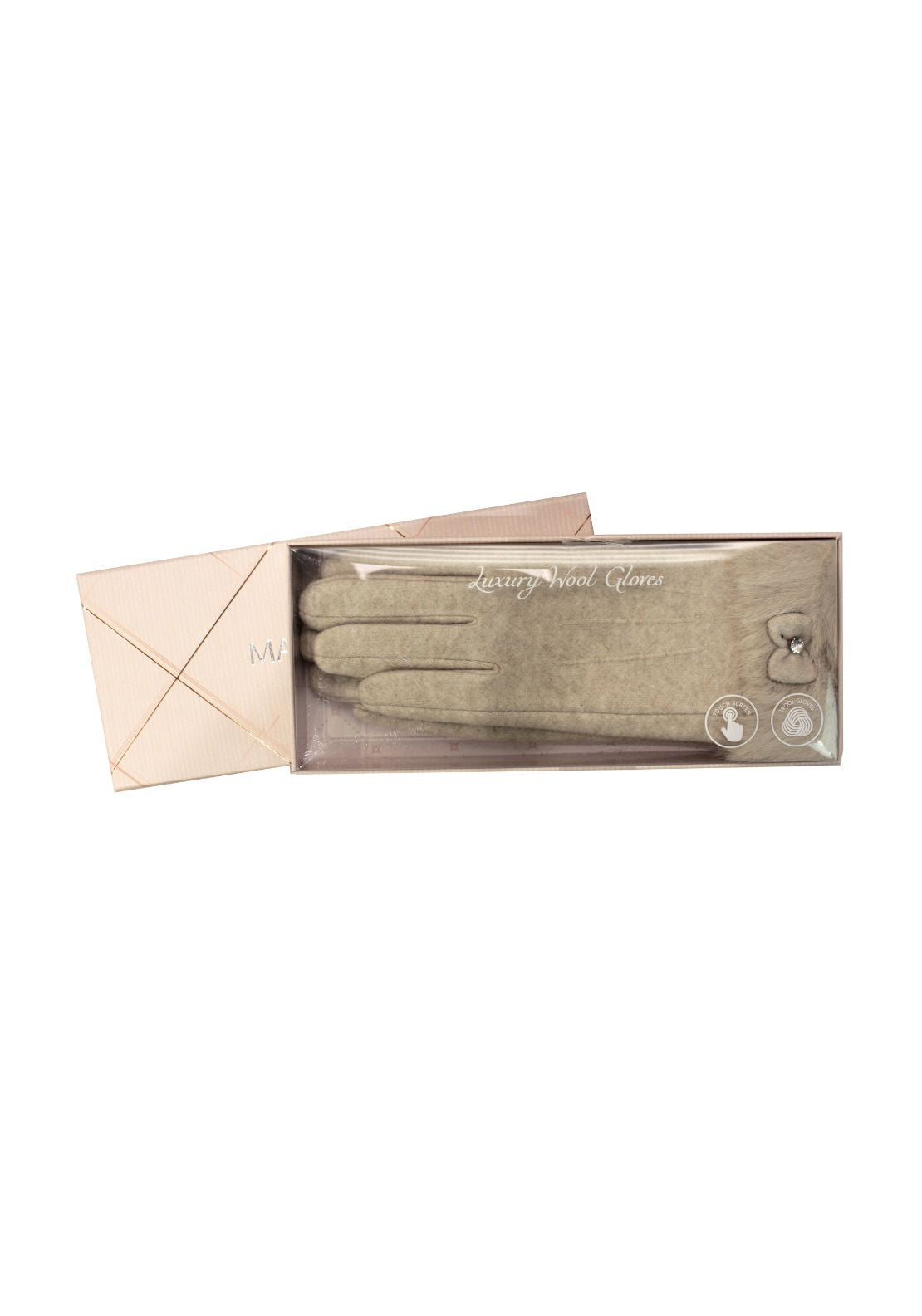 Marie Claire Luxury Wool Gloves - Beige 1 Shaws Department Stores
