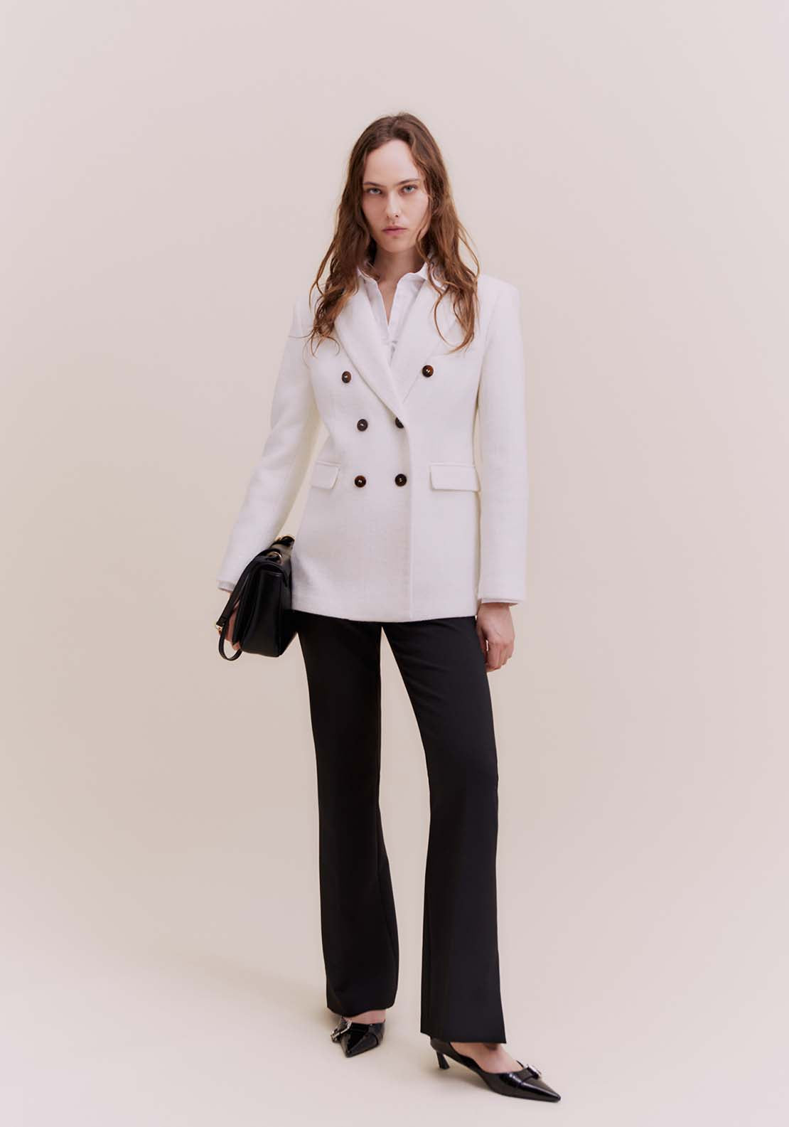 Sfera Double-breasted jacket - Ecru 1 Shaws Department Stores