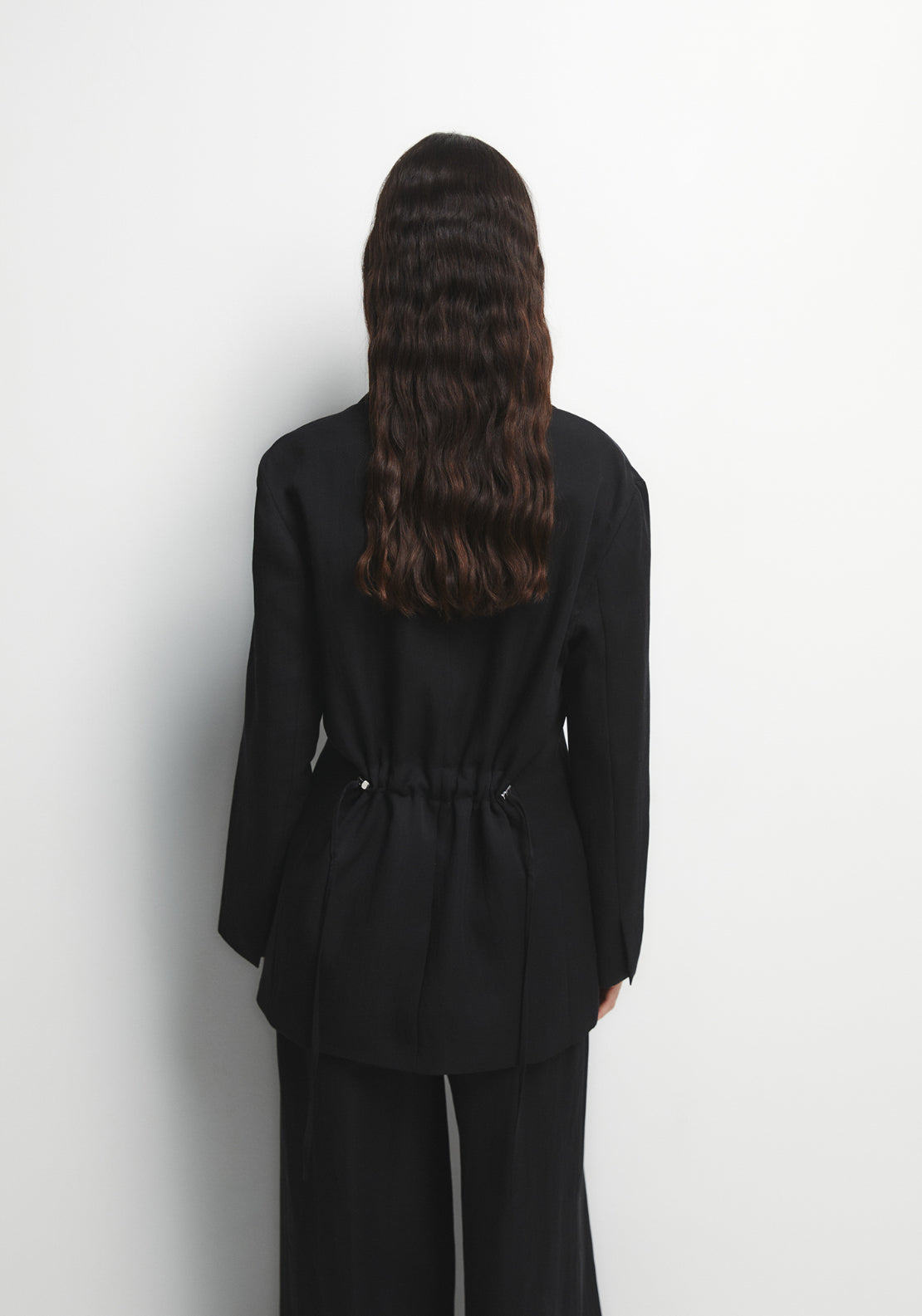 Gathered Back Blazer - Black
