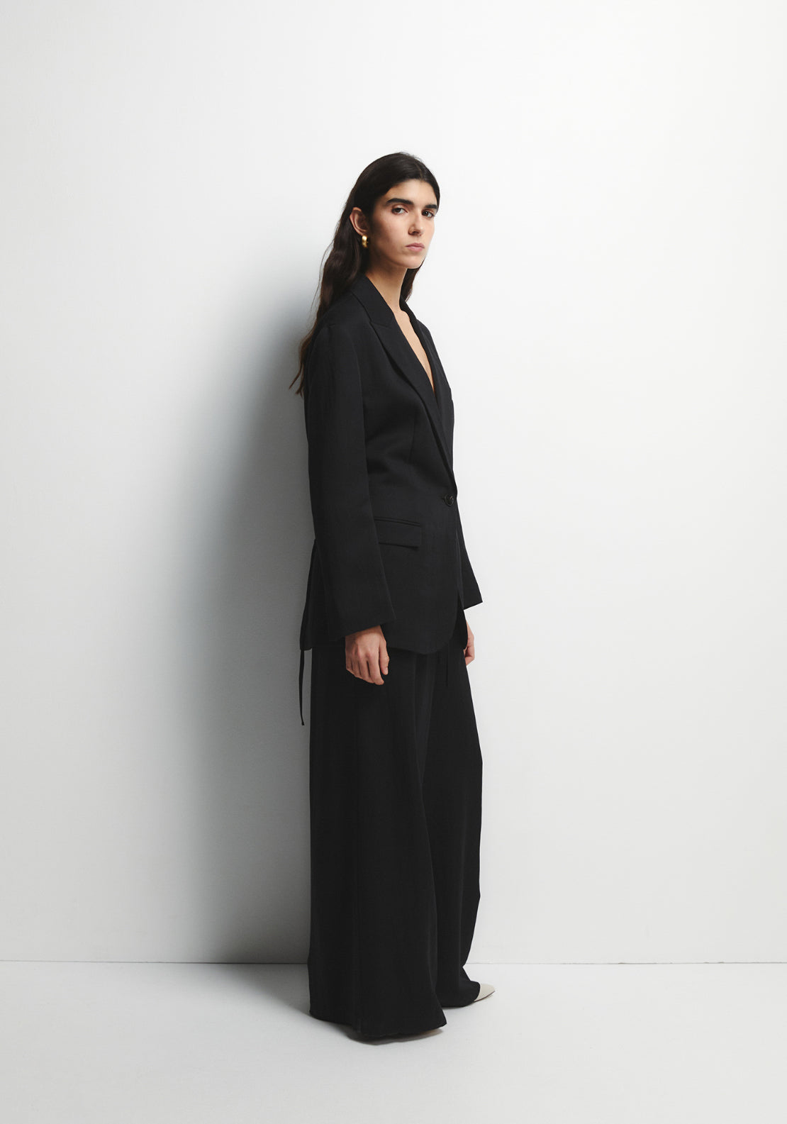 Gathered Back Blazer - Black