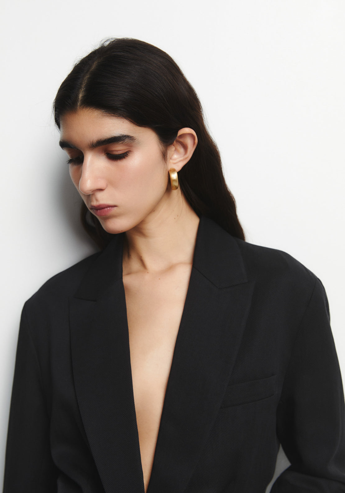 Gathered Back Blazer - Black