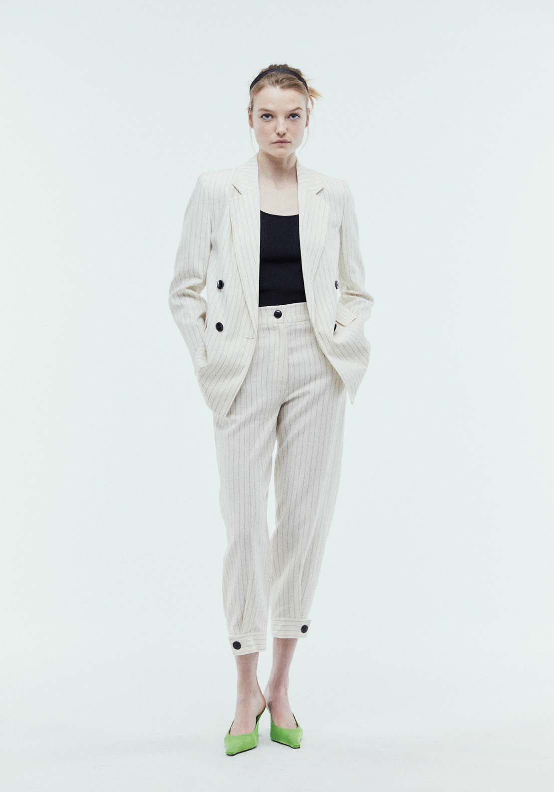 Sfera Stripes linen blazer 1 Shaws Department Stores