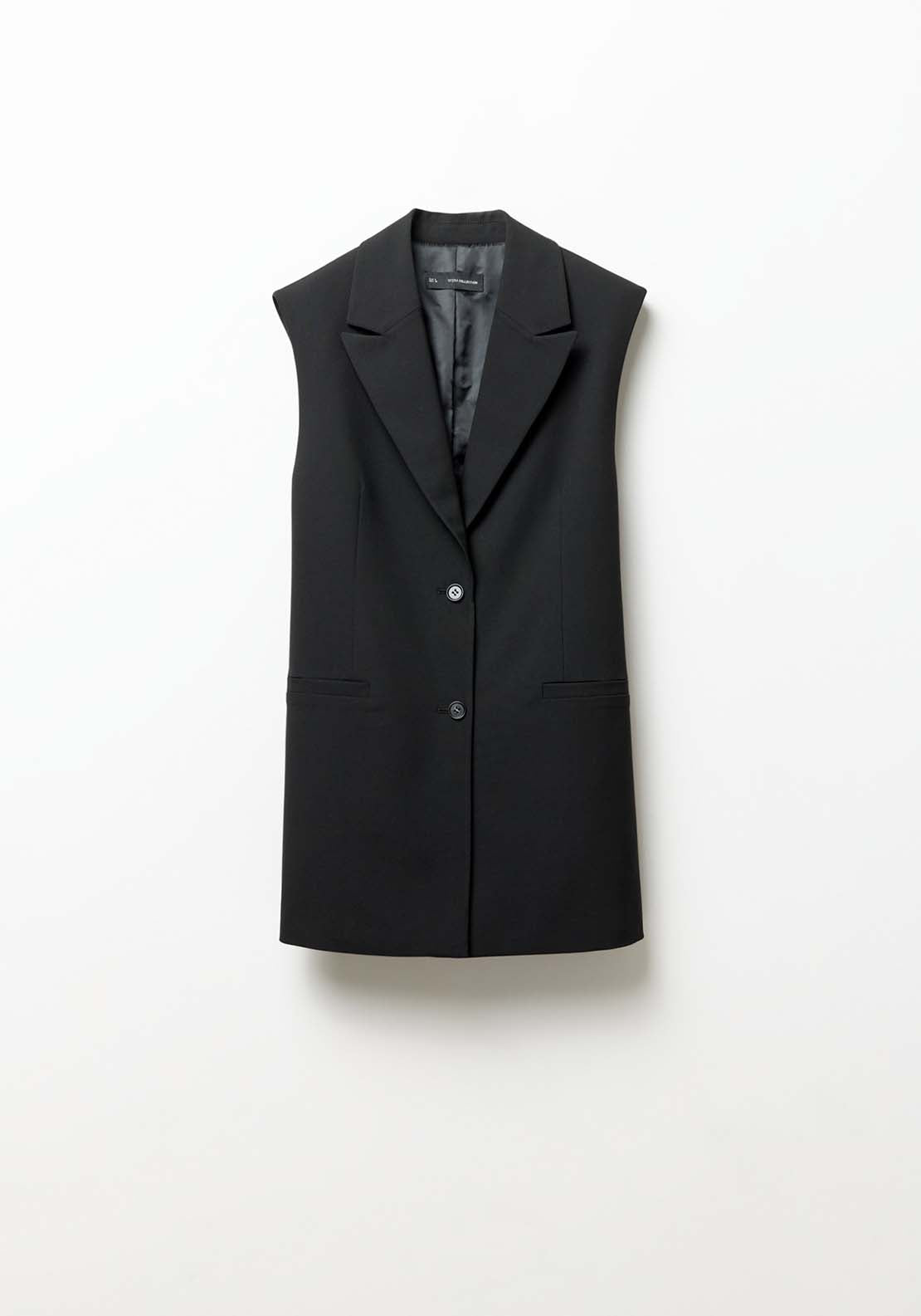 Sfera Long Suit Vest Blazer - Black 9 Shaws Department Stores