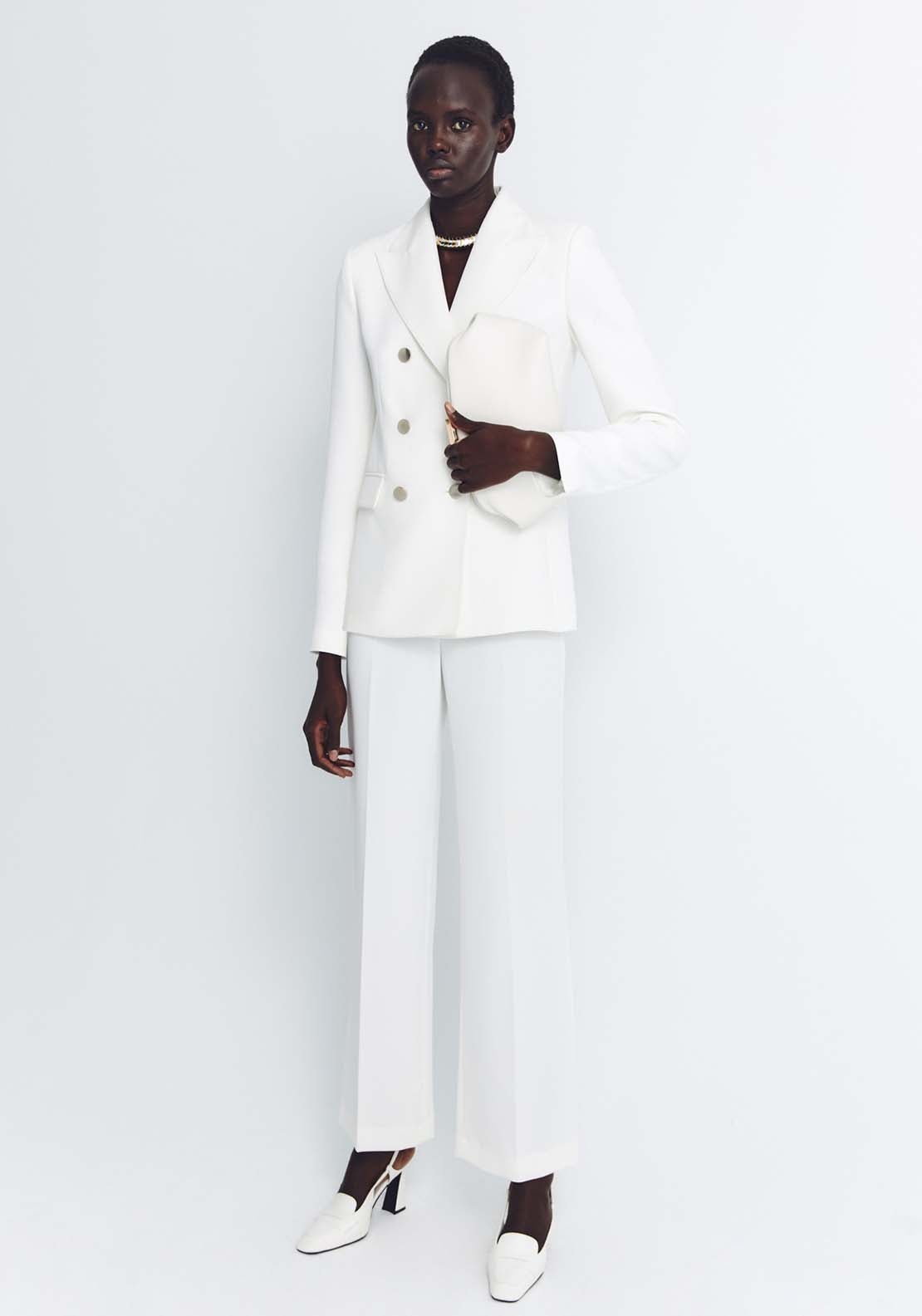 Sfera Double-Breasted Jacket - White 5 Shaws Department Stores