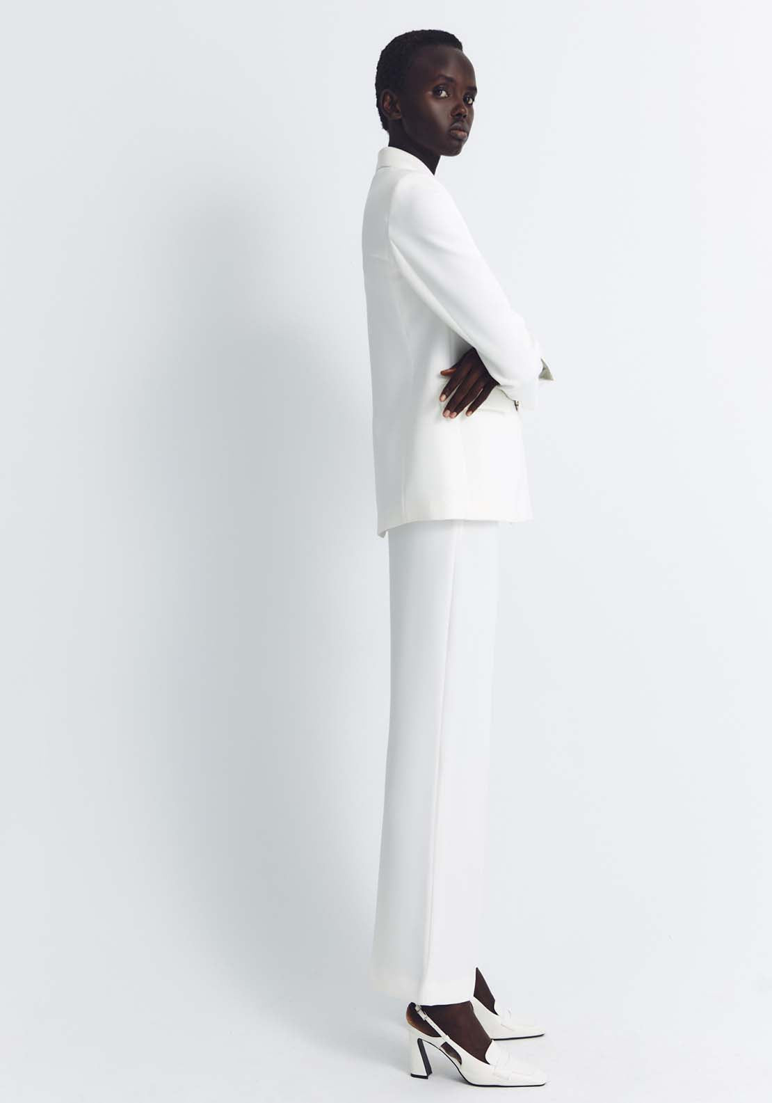 Sfera Double-Breasted Jacket - White 3 Shaws Department Stores