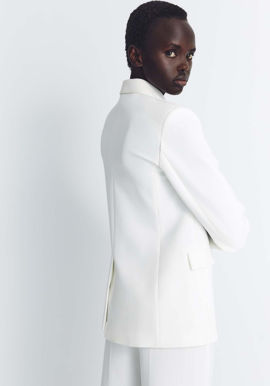 Sfera Double-Breasted Jacket - White 2 Shaws Department Stores