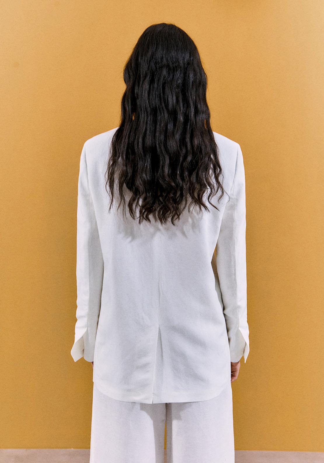 Sfera Linen Plain Blazer - White 2 Shaws Department Stores