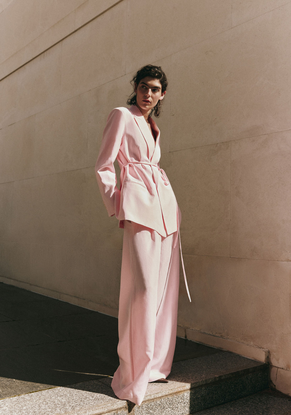 Sfera Linen Blend Suit Trousers - Pink 1 Shaws Department Stores